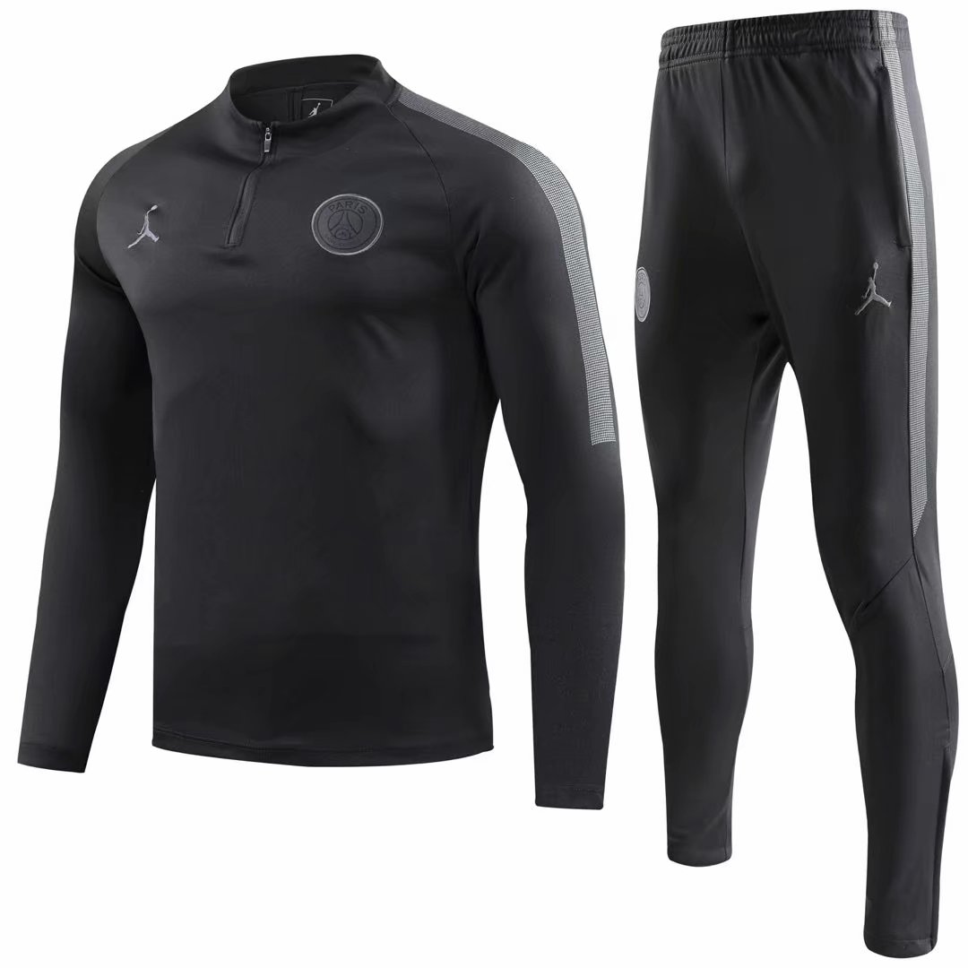 18-19 PSG Black Sweater Tracksuit Thai Quality - leoleo123123