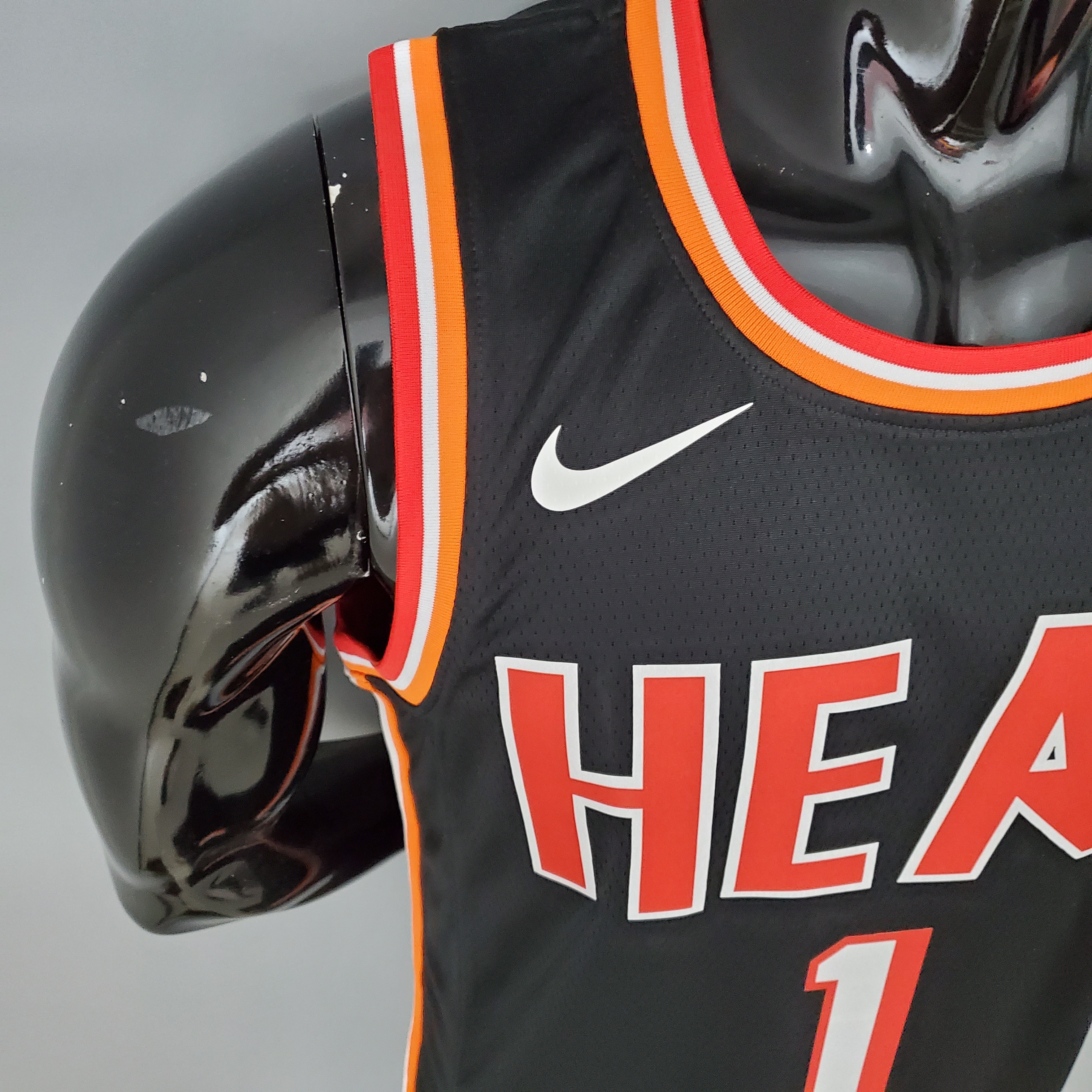 NBA Men Season 2018 Miami Heat Black #1 BOSH Jersey High Quality Name and Number Print - leoleo123123