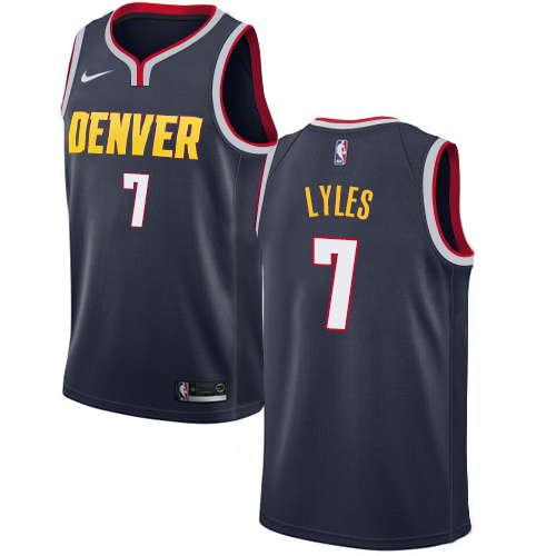 NBA Men Denver Nuggets Dark Blue #7 LYLES Jersey High Quality Name and Number Print - leoleo123123