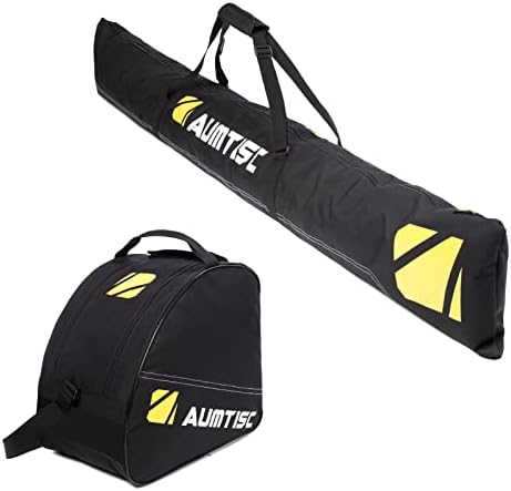 AUMTISC Ski Bag and Ski Boots Bag Combo - Extra Padded | Padded | Unpadded, Ski Bags Adjustable Length for Skis Up to 200 cm and Boots Up to Size 13 - leoleo123123