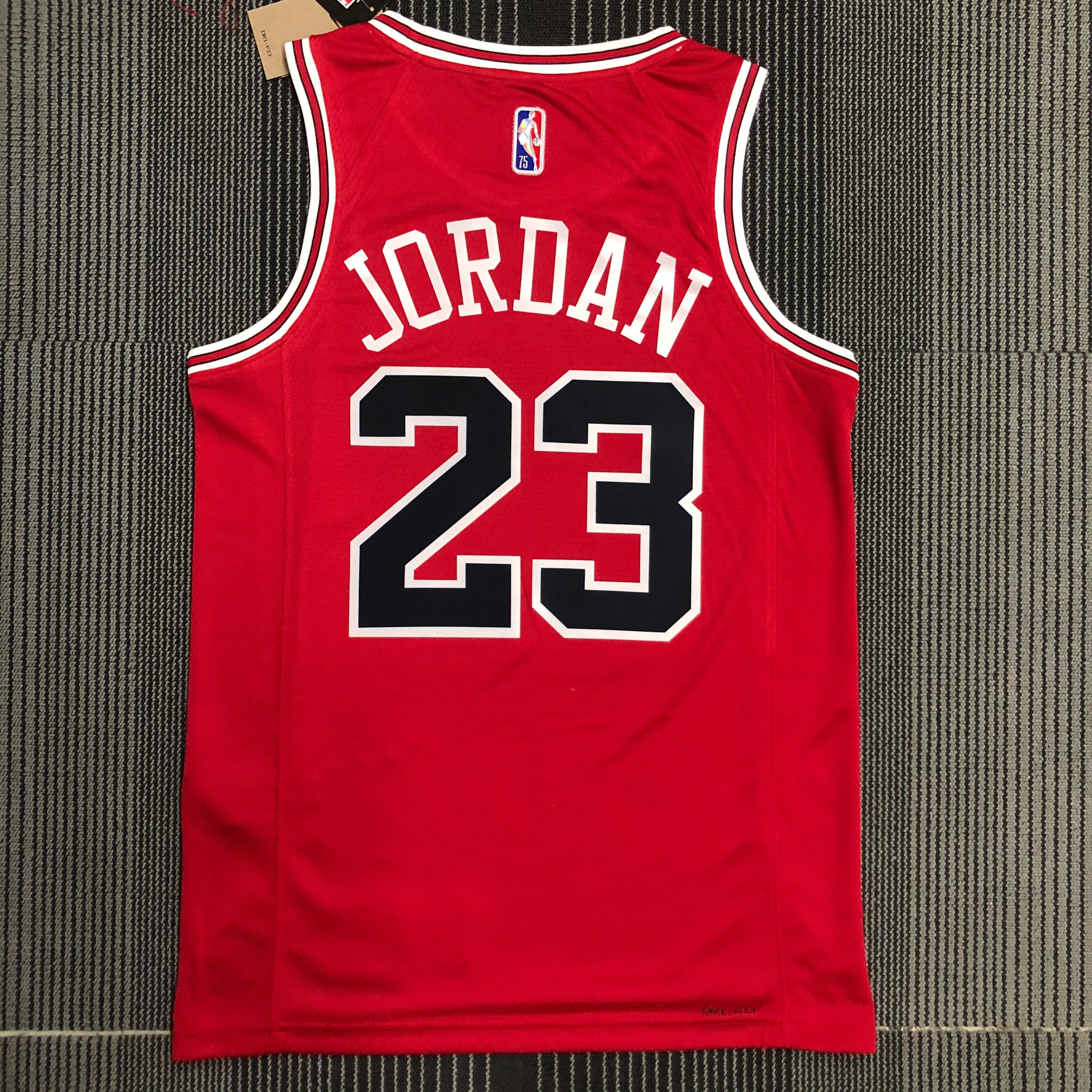 NBA Men 75th Anniversary Chicago Bulls Red #23 JORDAN Jersey High Quality Name and Number Print - leoleo123123