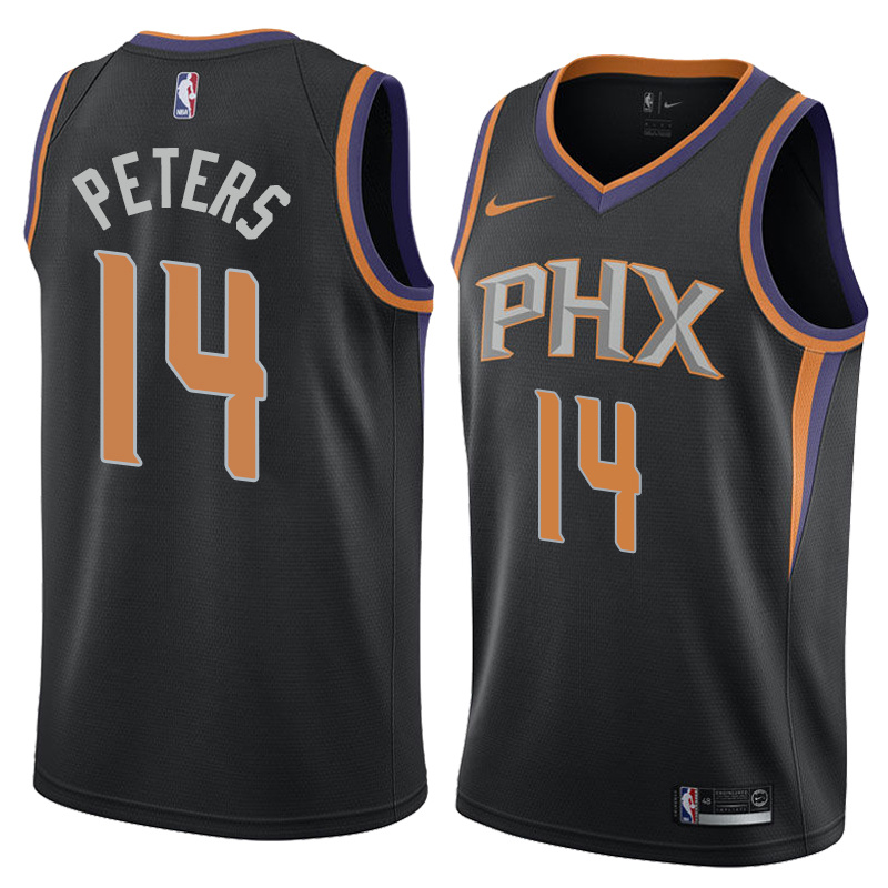 NBA Men Phoenix Suns Black #14 PETERS Jersey High Quality Name and Number Print - leoleo123123