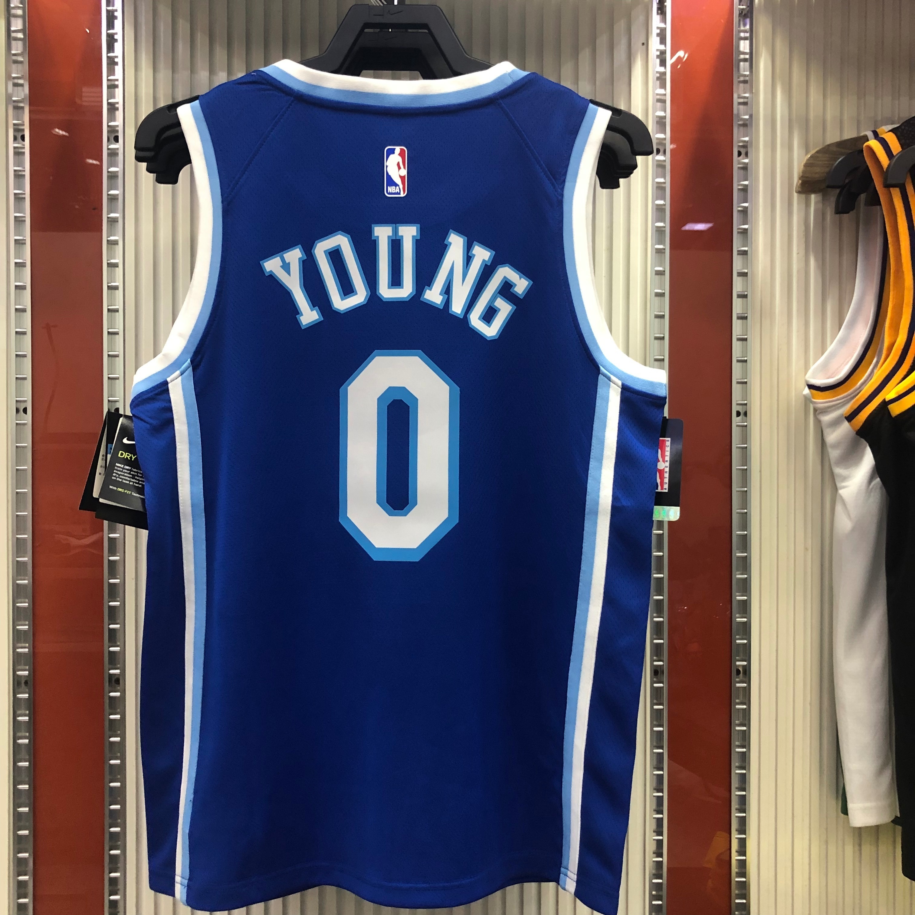NBA Men Los Angeles Lakers Retro in Latin #0 YOUNG Blue Round Neck Jersey High Quality Name and Number Print - leoleo123123
