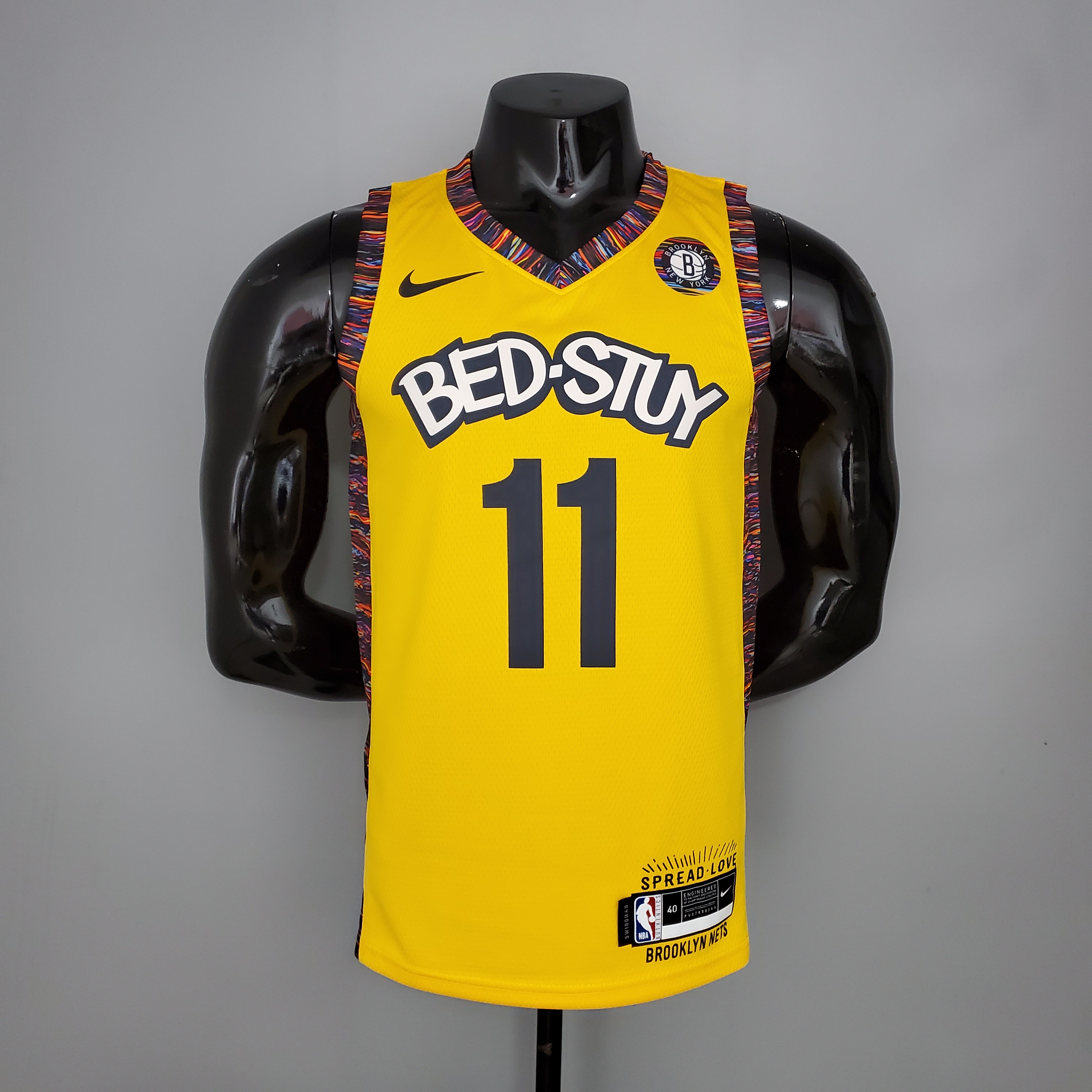 NBA Men Brooklyn Nets Yellow #11 IRVING Jersey High Quality Name and Number Print - leoleo123123