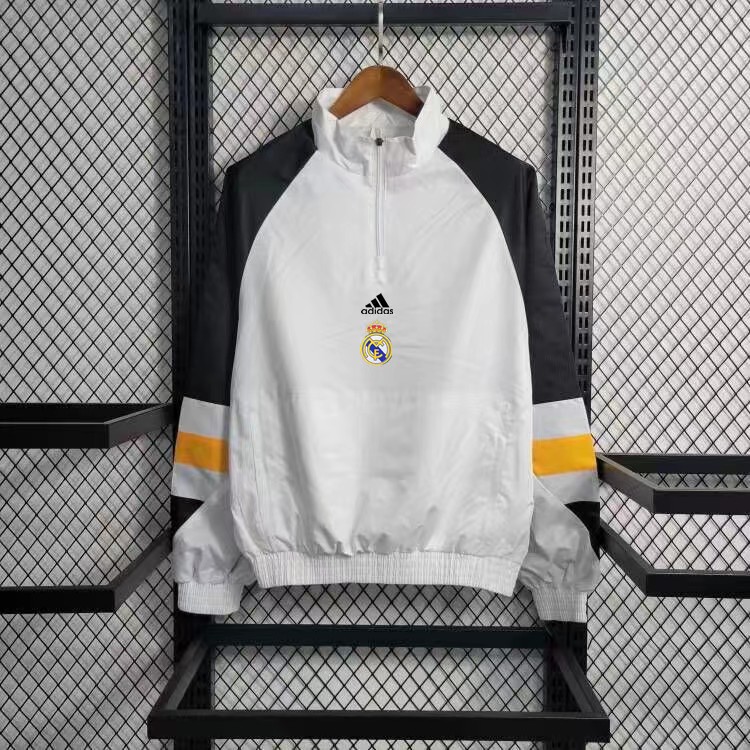 2023 Real Madrid White Windbreaker Jacket Thai Quality - leoleo123123