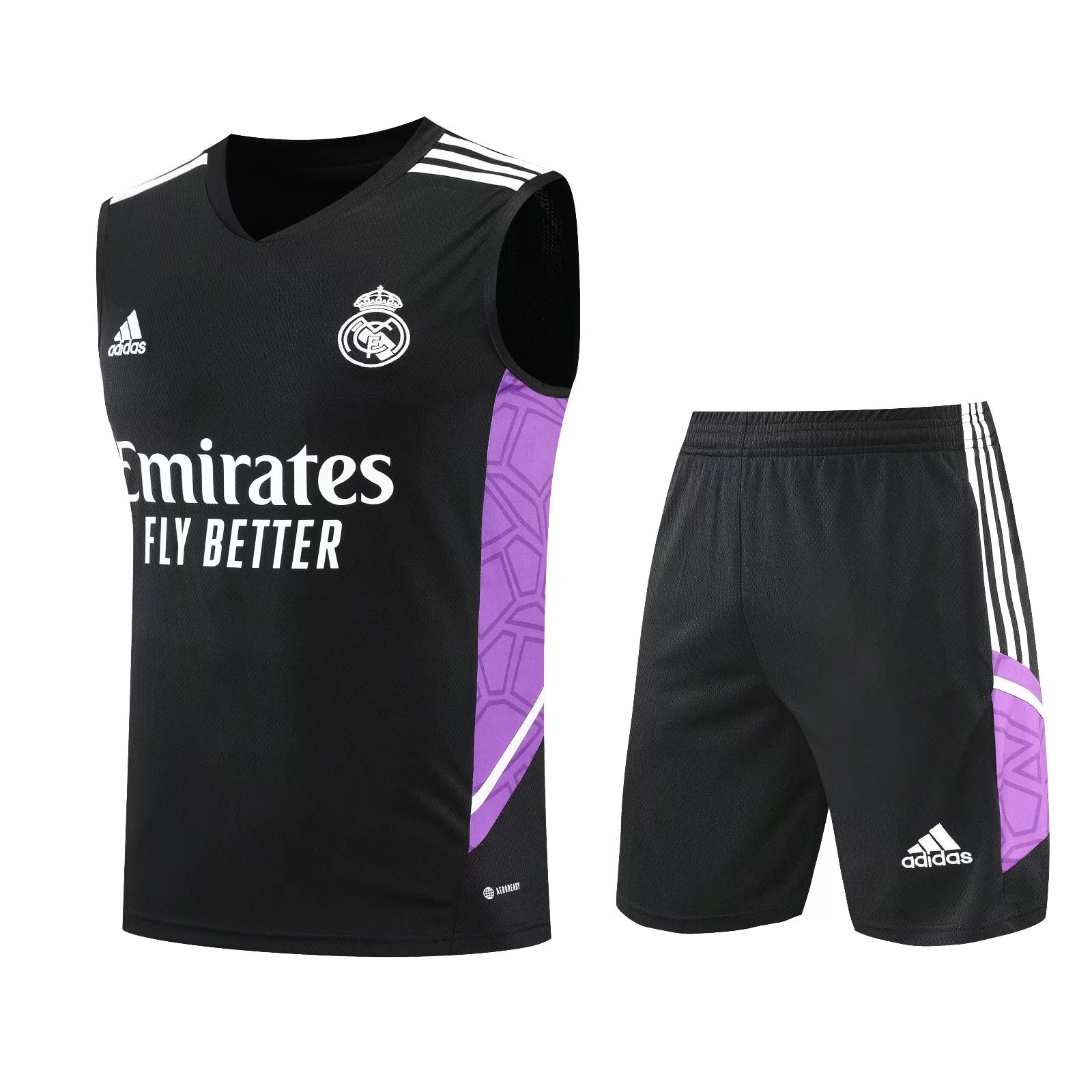 22/23 Real Madrid Black Vest Training Set--Vest and Short Pant Training Tracksuit - leoleo123123