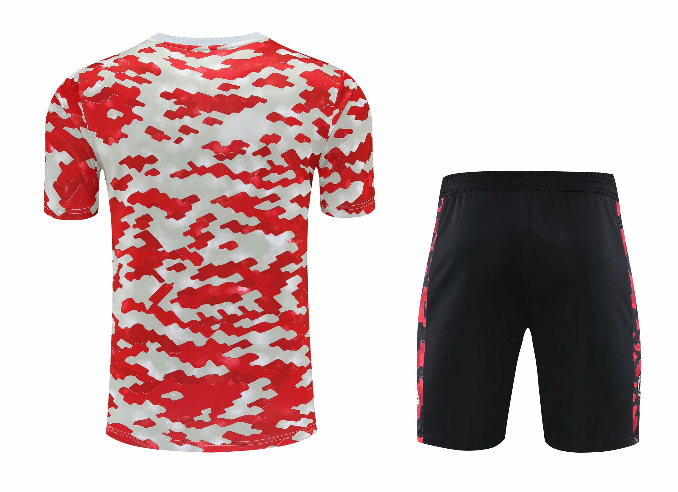 21/22 Manchester United Red Training Set--Short sleeve and Short Pant Training Tracksuit - leoleo123123