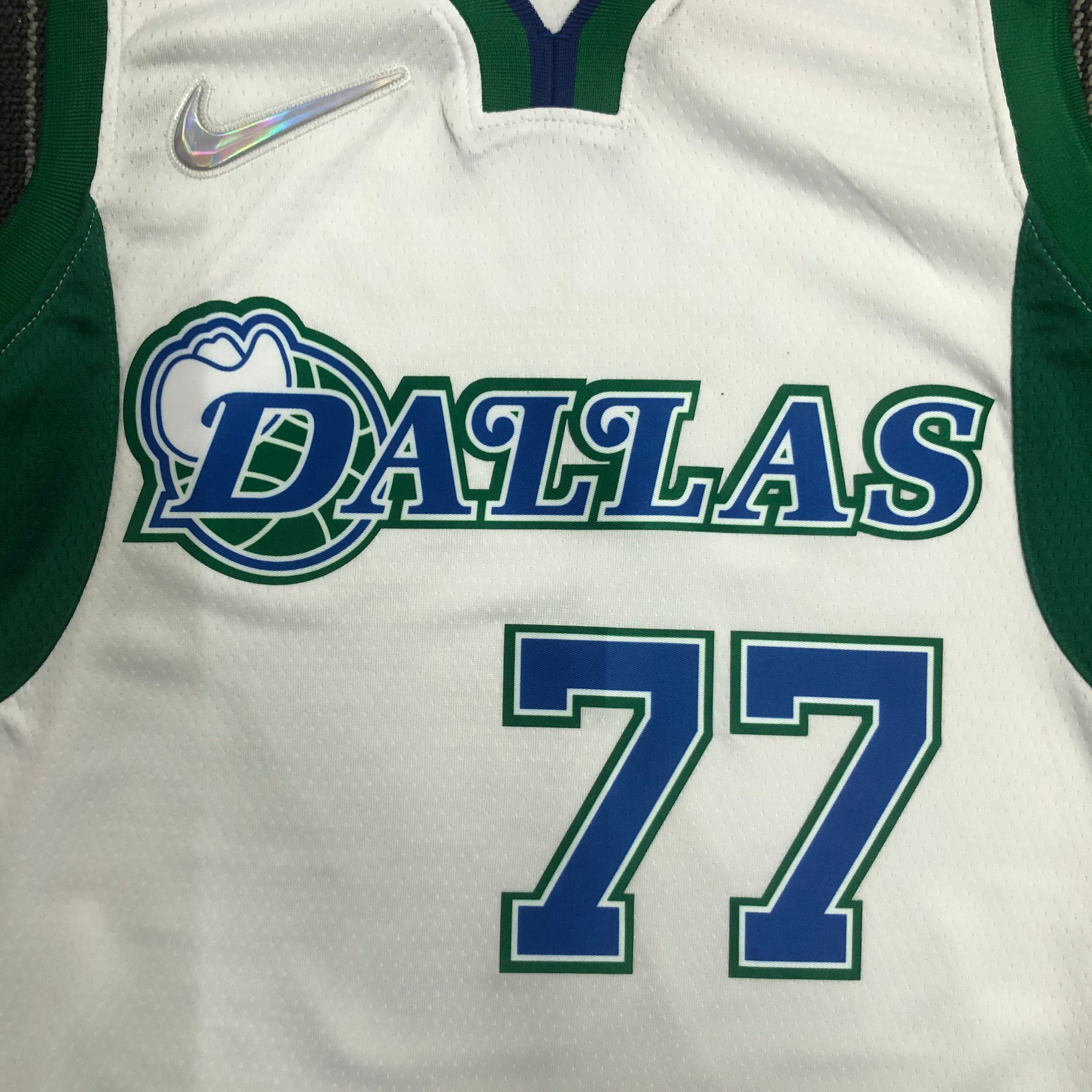 NBA Men 75th Anniversary Season 2022 Dallas Mavericks White #77 DONCIC Jersey High Quality Name and Number Print - leoleo123123