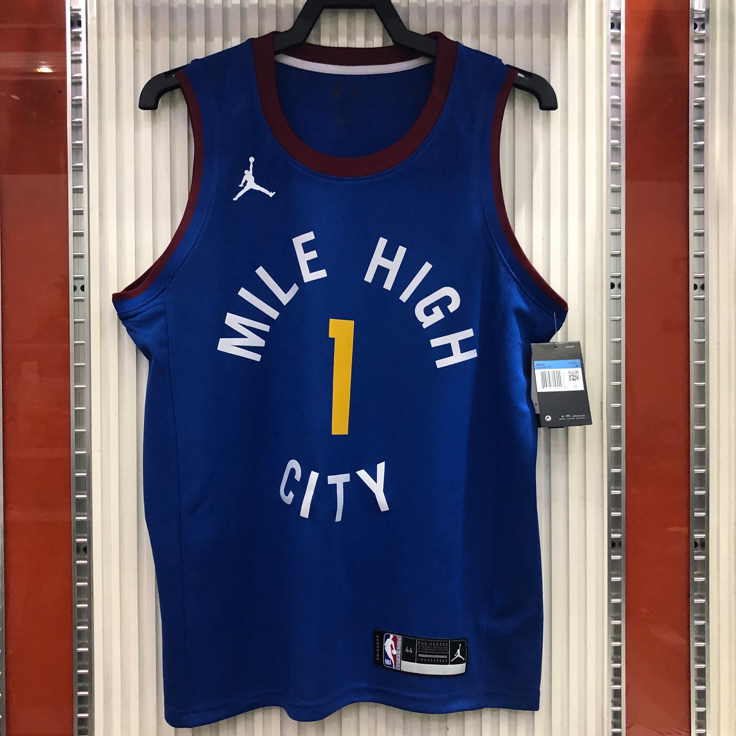 NBA Men Season 2021 Denver Nuggets Blue City #1 PORTER JR Jersey with Jordan Logo High Quality Name and Number Print - leoleo123123