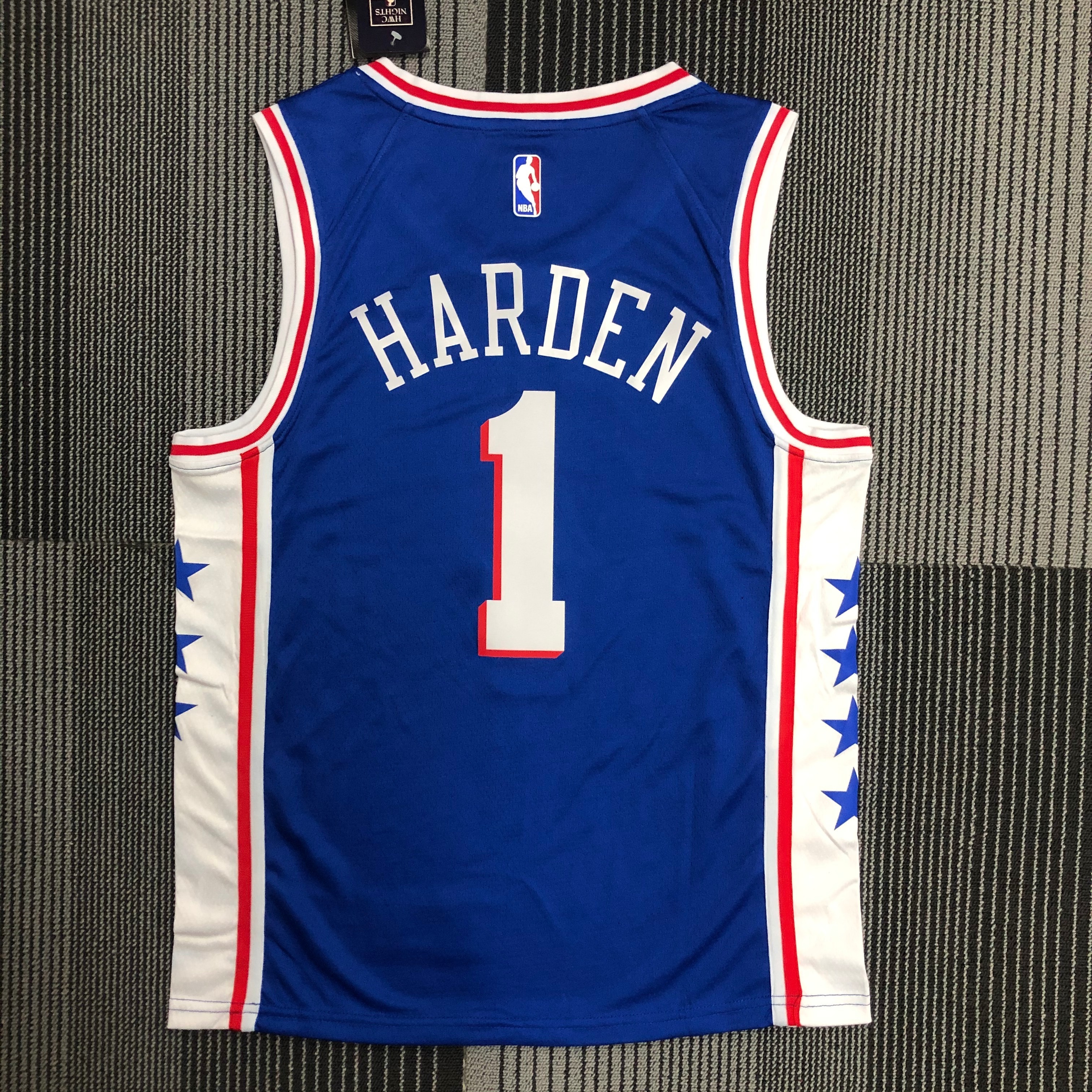 NBA Men Philadelphia 76ers Blue #1 HARDEN Jersey High Quality Name and Number Print - leoleo123123