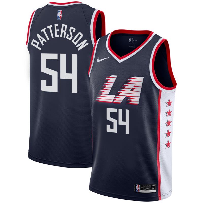 NBA Men Los Angeles Clippers Dark Blue City #54 PATTERSON Jersey High Quality Name and Number Print - leoleo123123