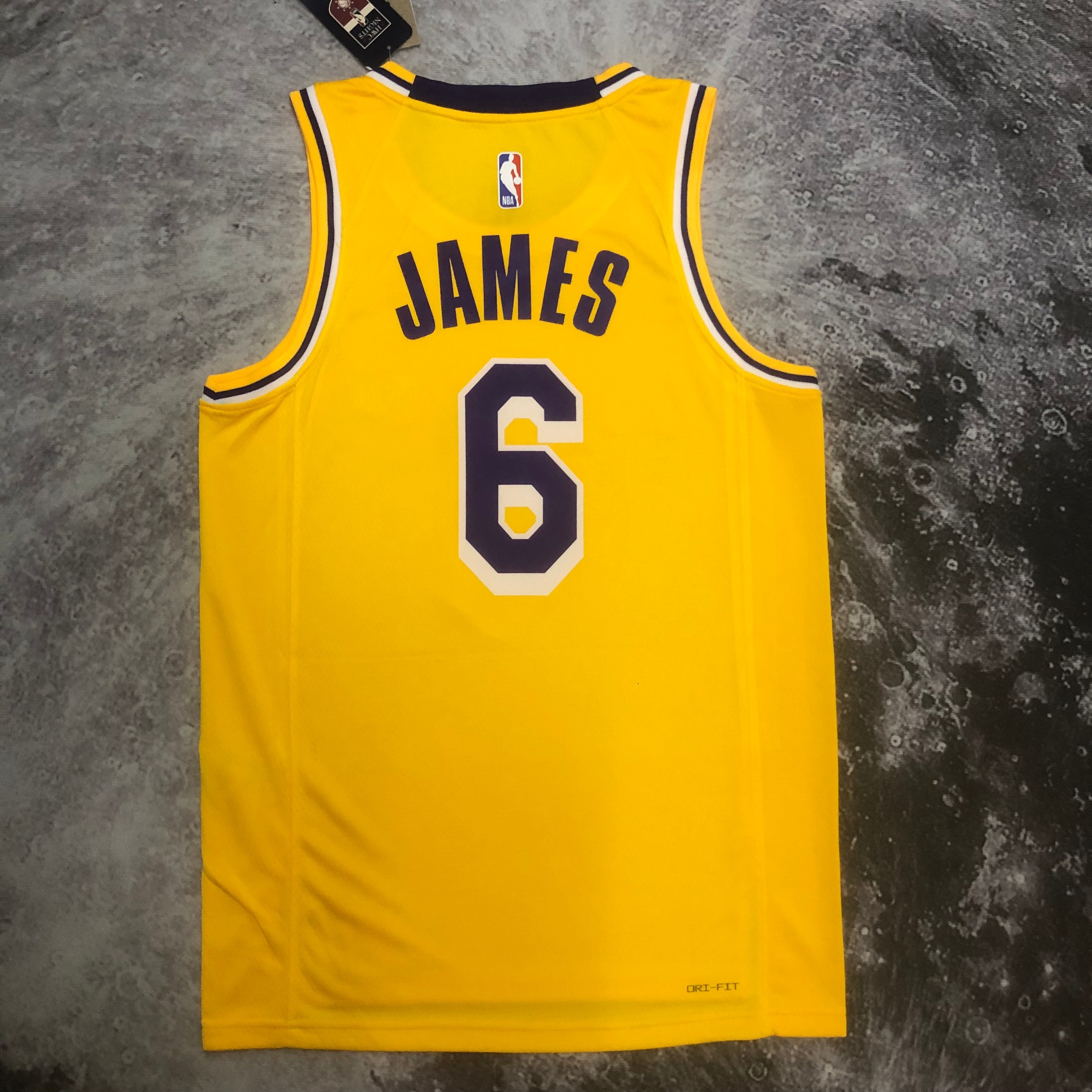 NBA Men Season 2023 Los Angeles Lakers Yellow #6 JAMES Jersey High Quality Name and Number Print - leoleo123123