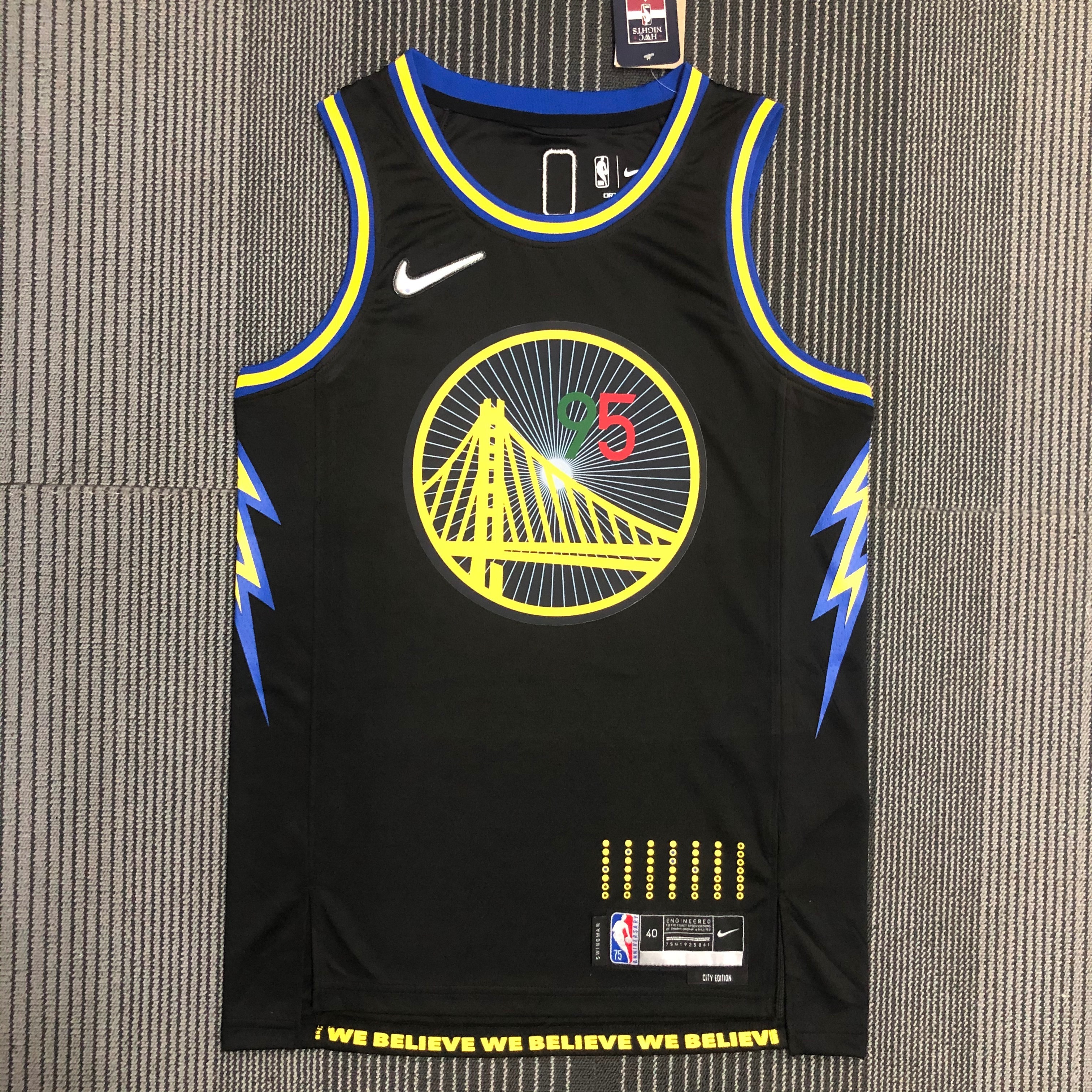 NBA Men 75th Anniversary Season 2022 Golden State Warriors Mexico Version Black #95 TOSCANO Jersey High Quality Name and Number Print - leoleo123123
