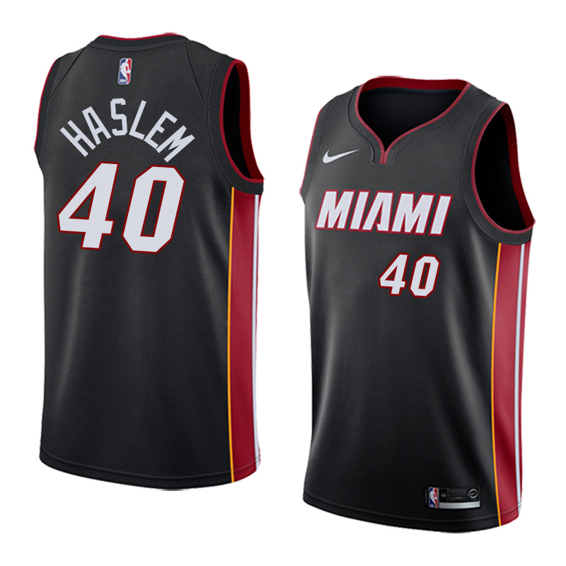 NBA Men Miami Heat Black #40 HASLEM Jersey High Quality Name and Number Print - leoleo123123
