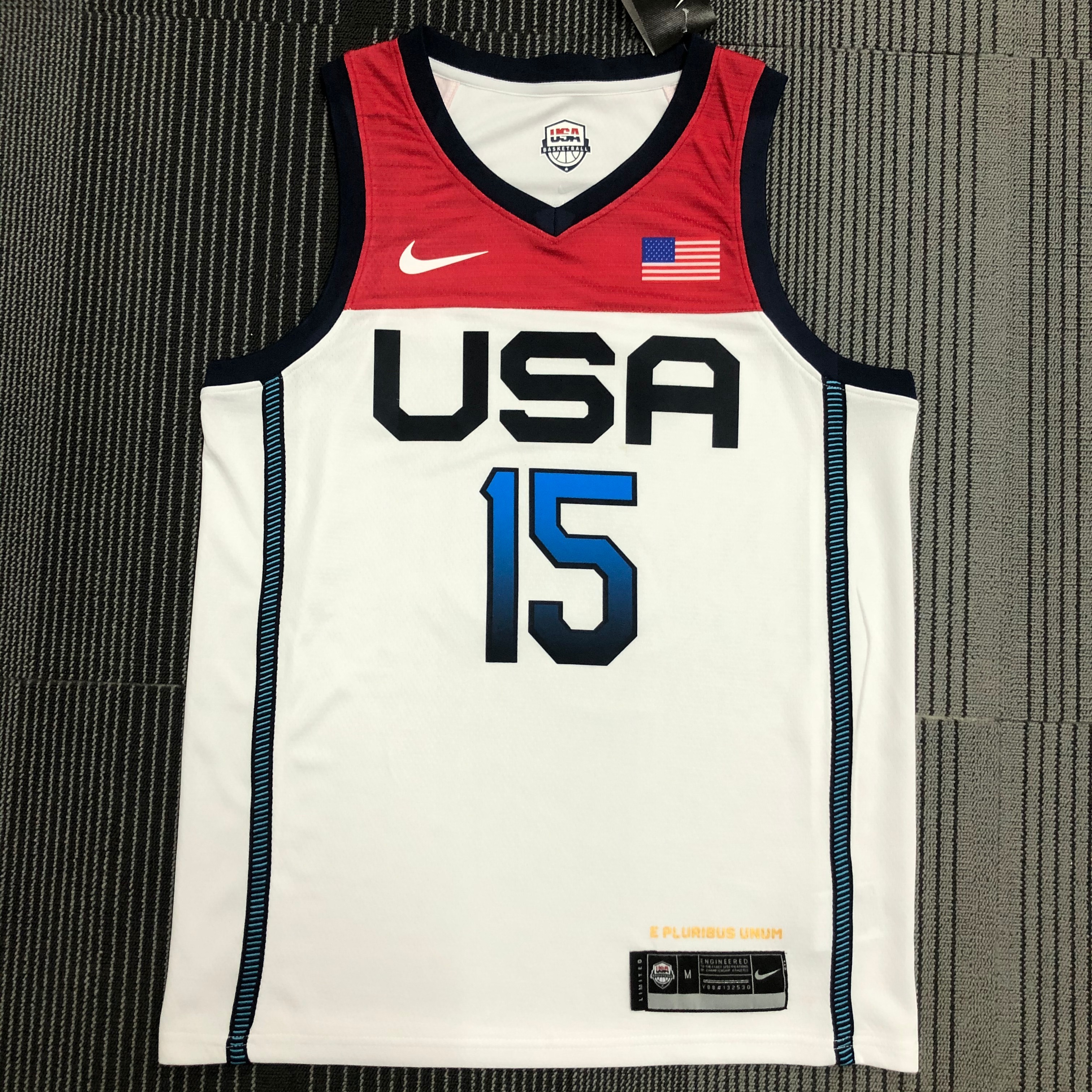 NBA Men Tokoyo Olimpics 2020 USA National White #15 BOOKER Jersey High Quality Name and Number Print - leoleo123123