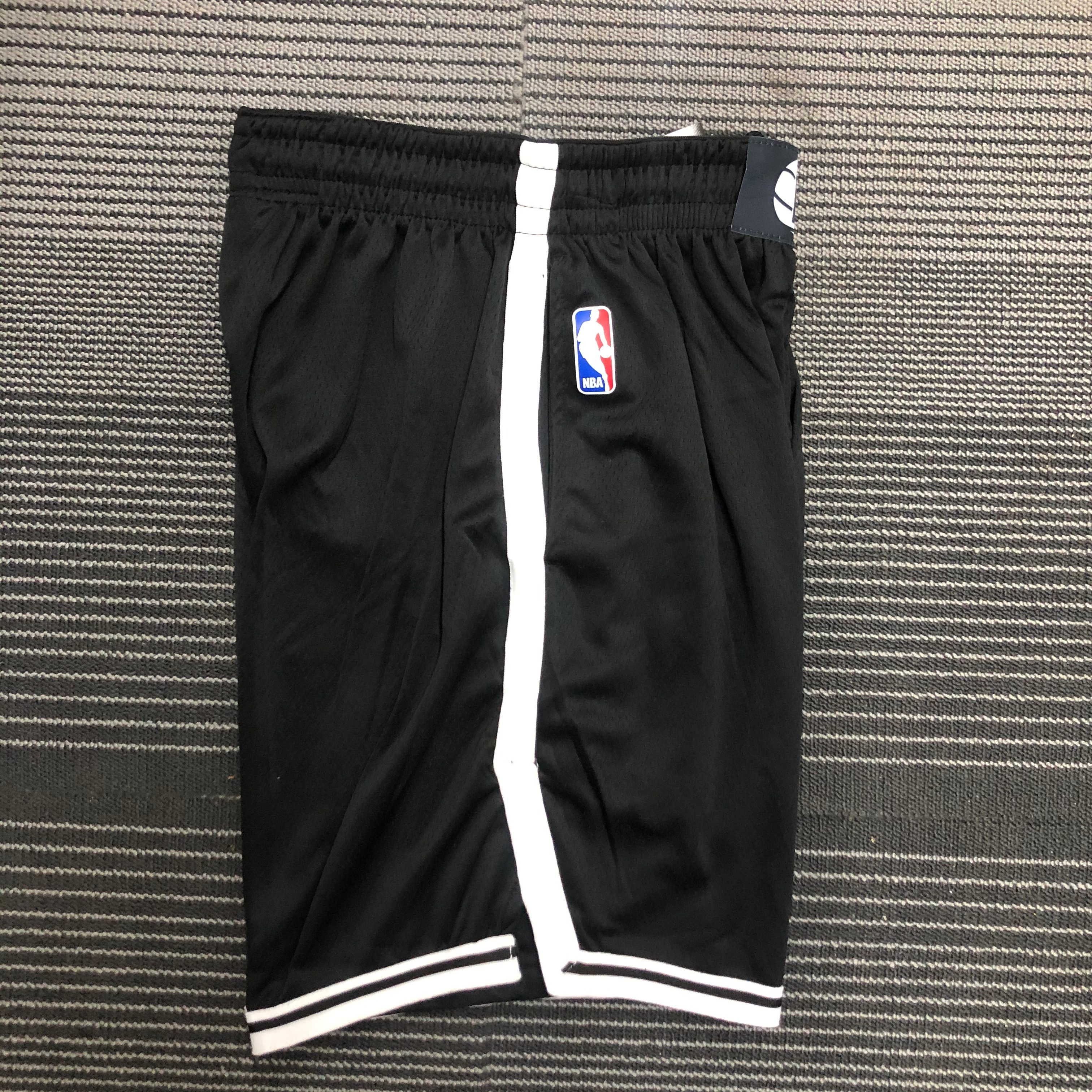 NBA Men 75th Anniversary Brooklyn Nets Black Pant High Quality Name and Number Print - leoleo123123
