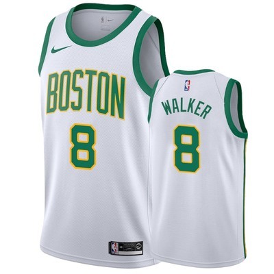 NBA Boston Celtics White with Gold Green Name #8 WALKER Jersey High Quality Name and Number Print - leoleo123123