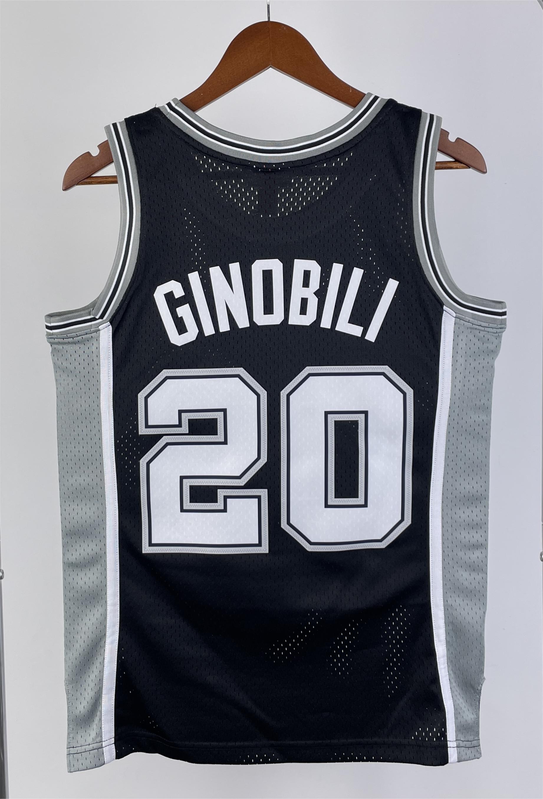 NBA Men 02-03 San Antonio Spurs Black #20 GINOBILI Classics Swingman Jersey - leoleo123123