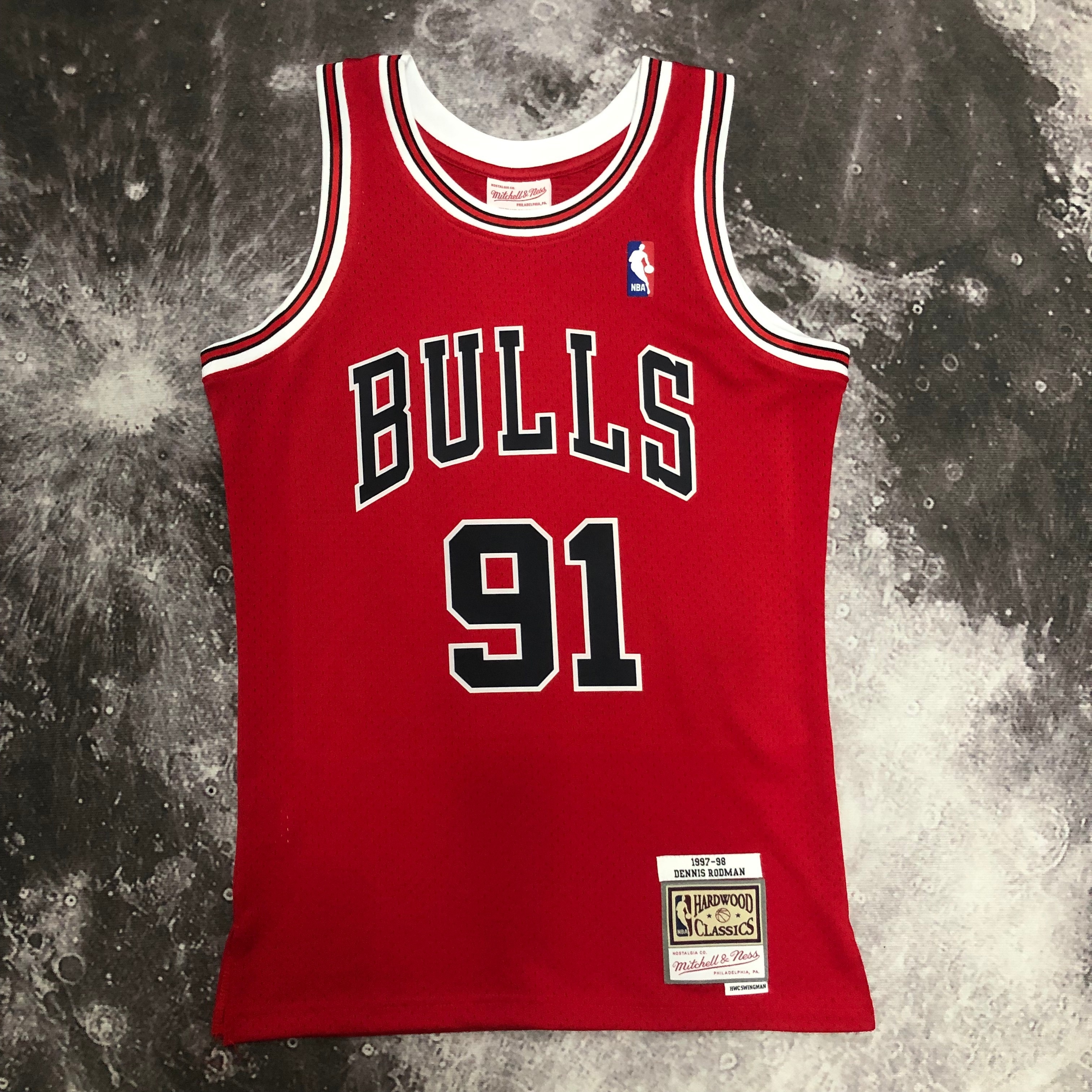 NBA Men Season 1998 Retro Chicago Bulls Red #91 RODMAN Jersey High Quality Name and Number Print - leoleo123123