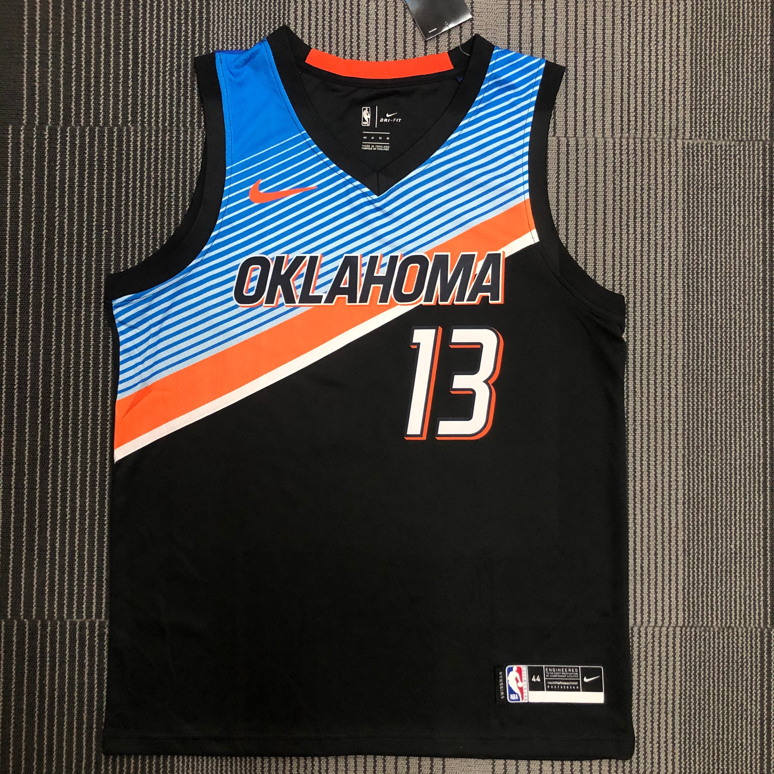 NBA Men Oklahoma City Thunder City Version Black #13 GEORGE Jersey High Quality Name and Number Print - leoleo123123