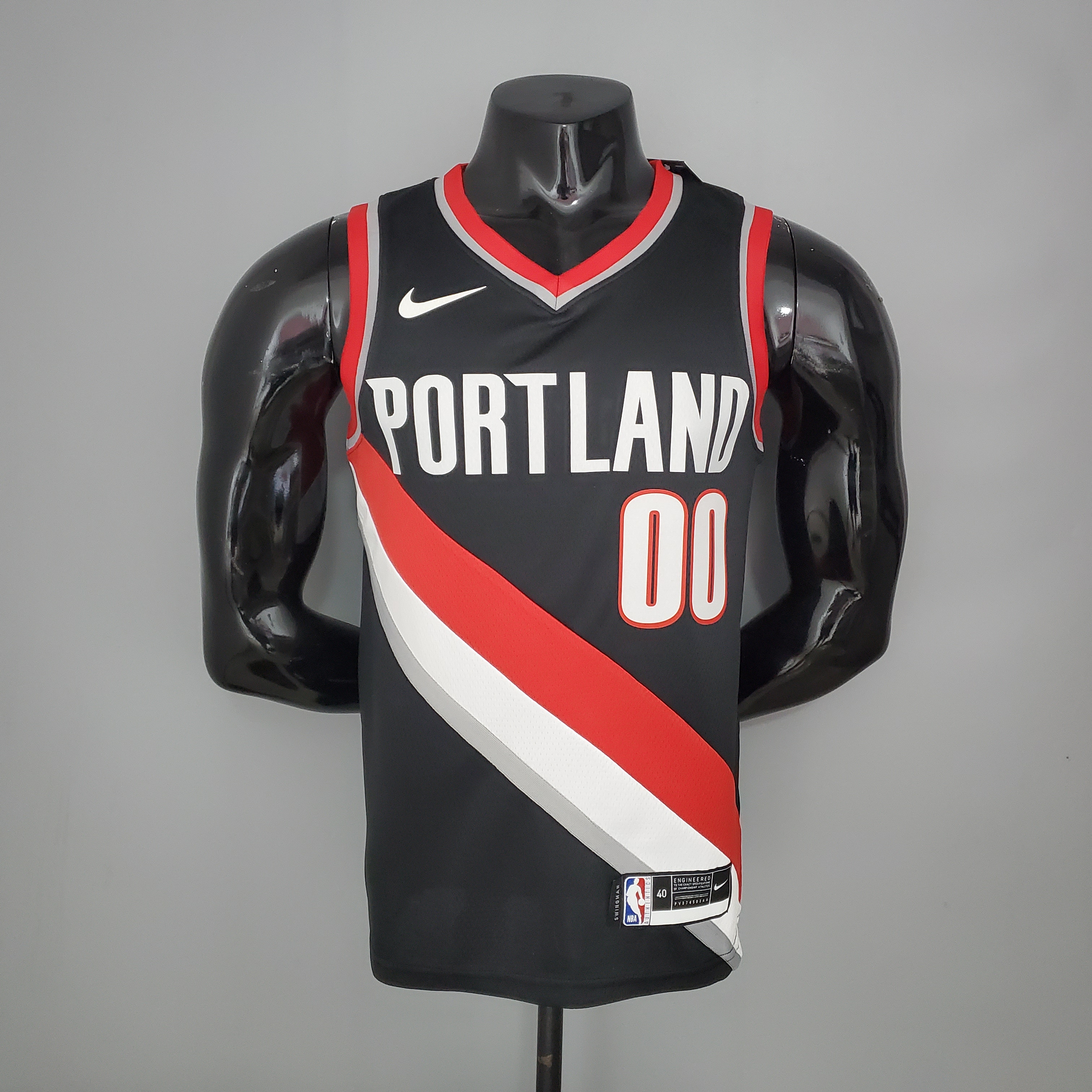 NBA Portland Trail Blazers Black #00 ANTHONY Jersey High Quality Name and Number Print - leoleo123123