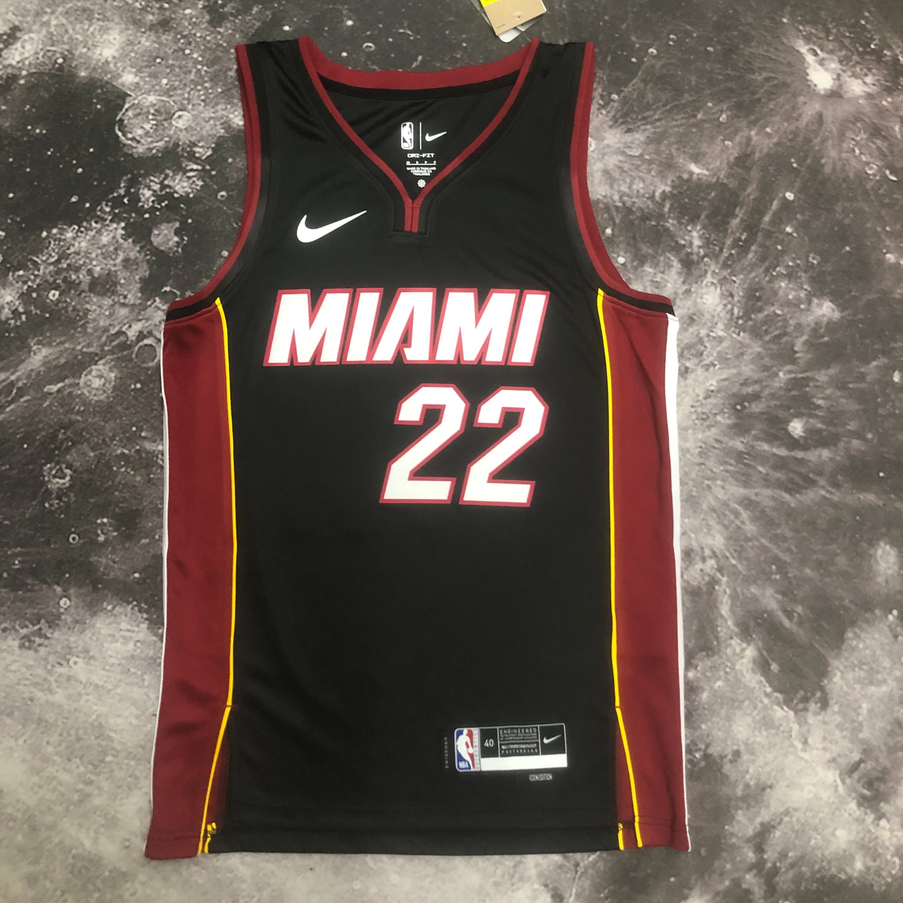 NBA Men Season 2023 Miami Heat Black #22 BUTLER Jersey High Quality Name and Number Print - leoleo123123