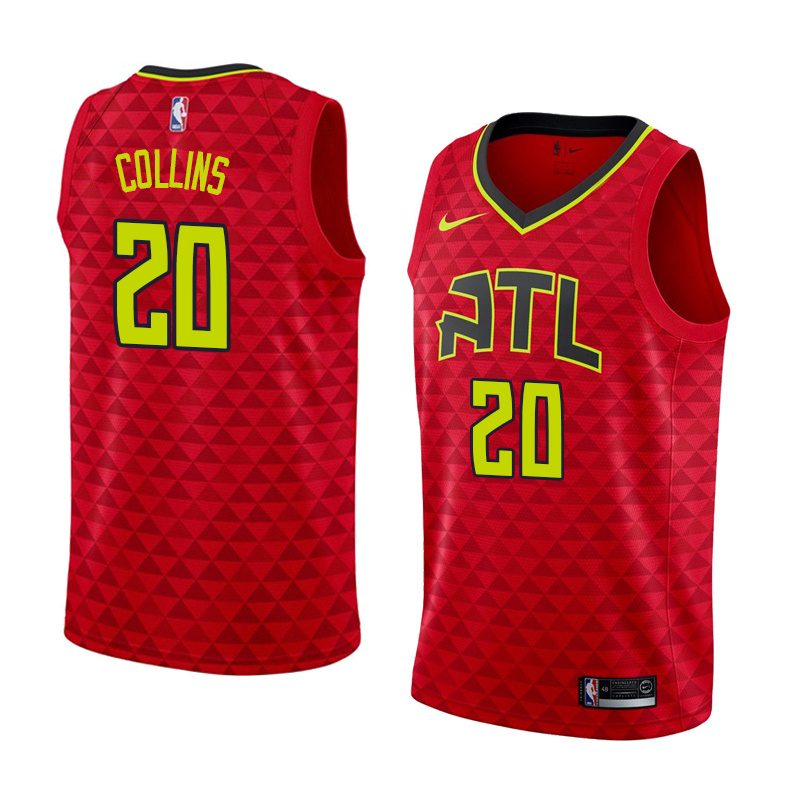 NBA Men Atlanta Hawks Red #20 COLLINS Jersey High Quality Name and Number Print - leoleo123123