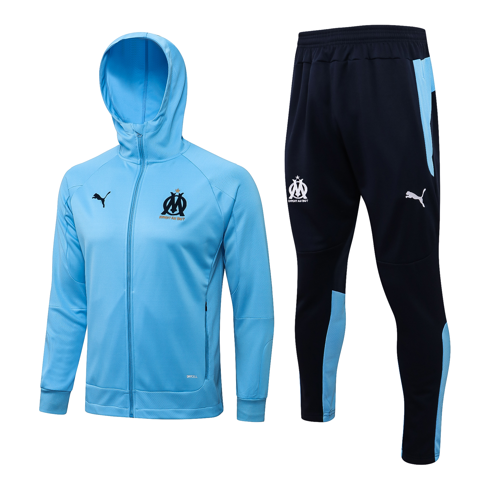 21-22 Marseille Blue Jacket with Cap Tracksuit with Cap Thai Quality - leoleo123123