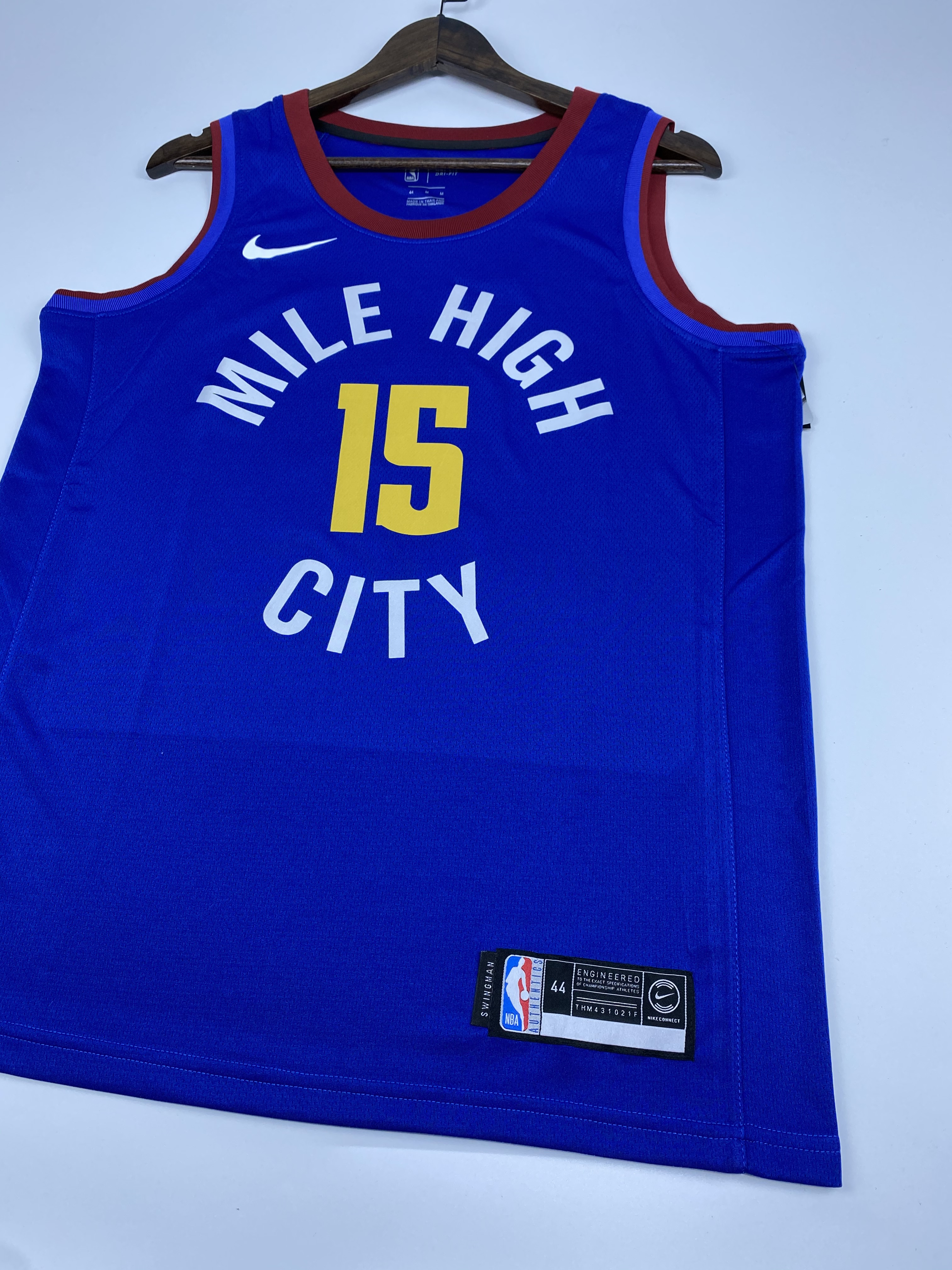 NBA Men Denver Nuggets Blue City #15 JOKIC Jersey High Quality Name and Number Print - leoleo123123