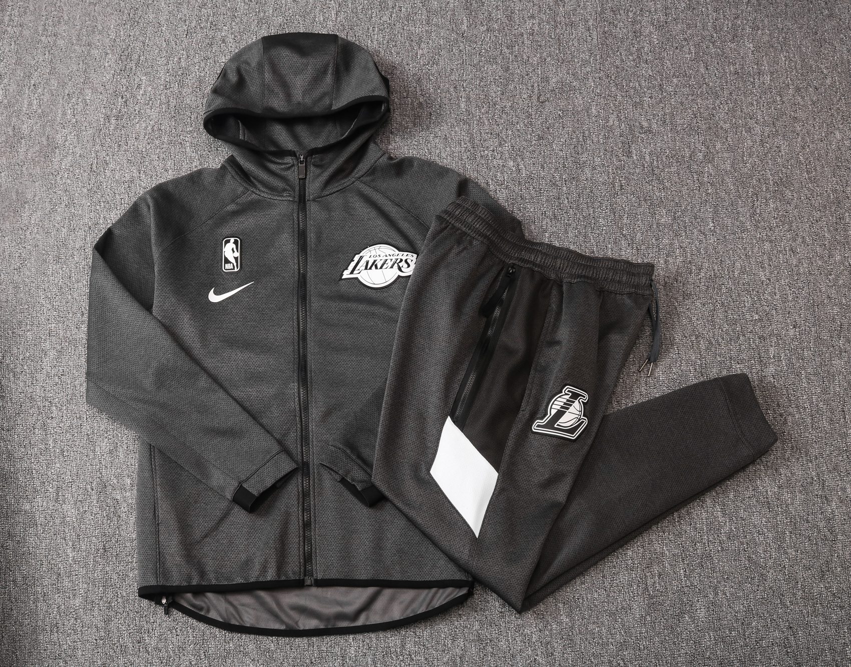 NBA Los Angeles Lakers Dark Grey with Cap Jacket Tracksuit High Quality - leoleo123123