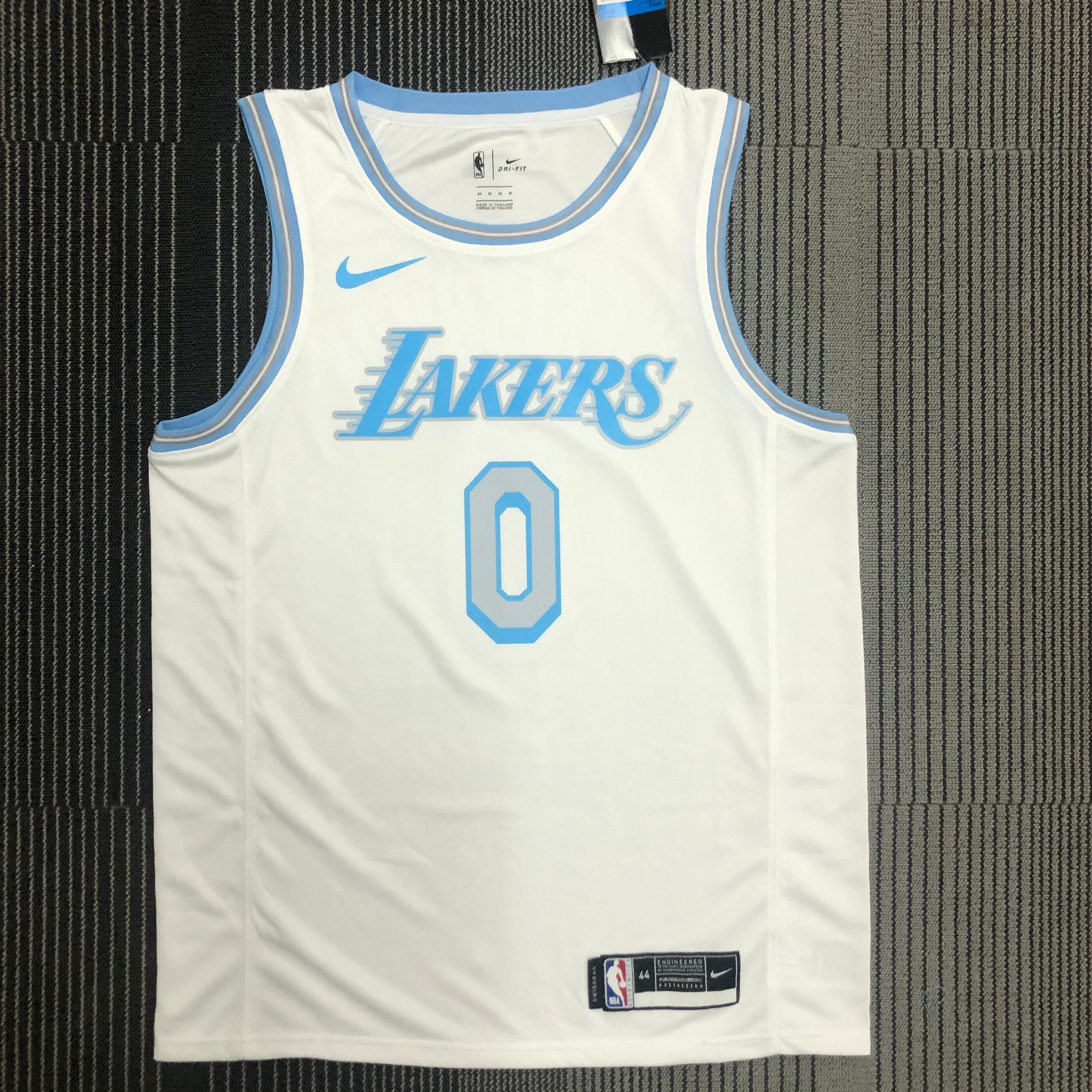 NBA Season 2021 Los Angeles Lakers White Retro #0 WESTBROOK Round Neck Jersey High Quality Name and Number Print - leoleo123123
