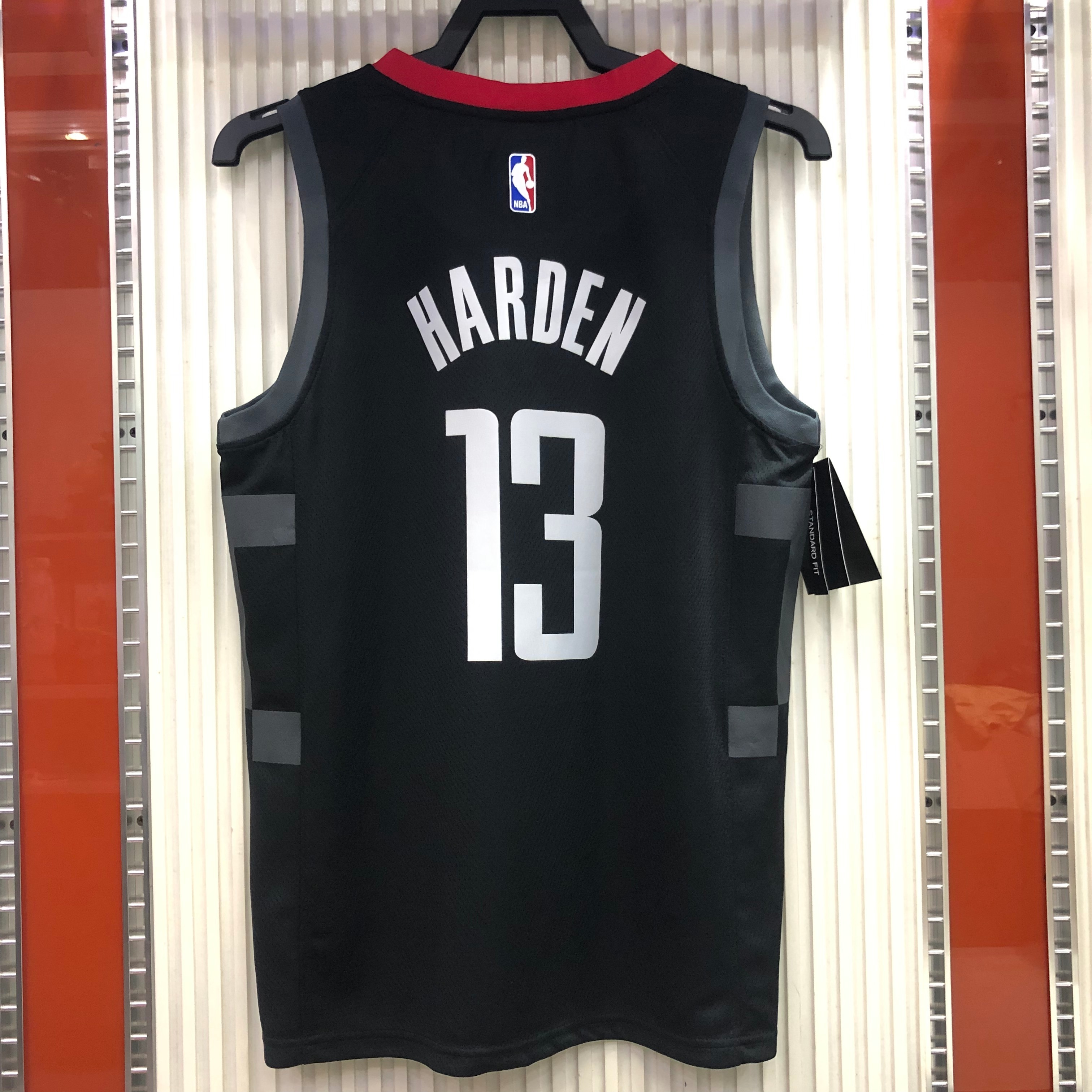 NBA Men Season 2021 Houston Rockets Black with Jordan Logo #13 HARDEN Jersey High Quality Name and Number Print - leoleo123123