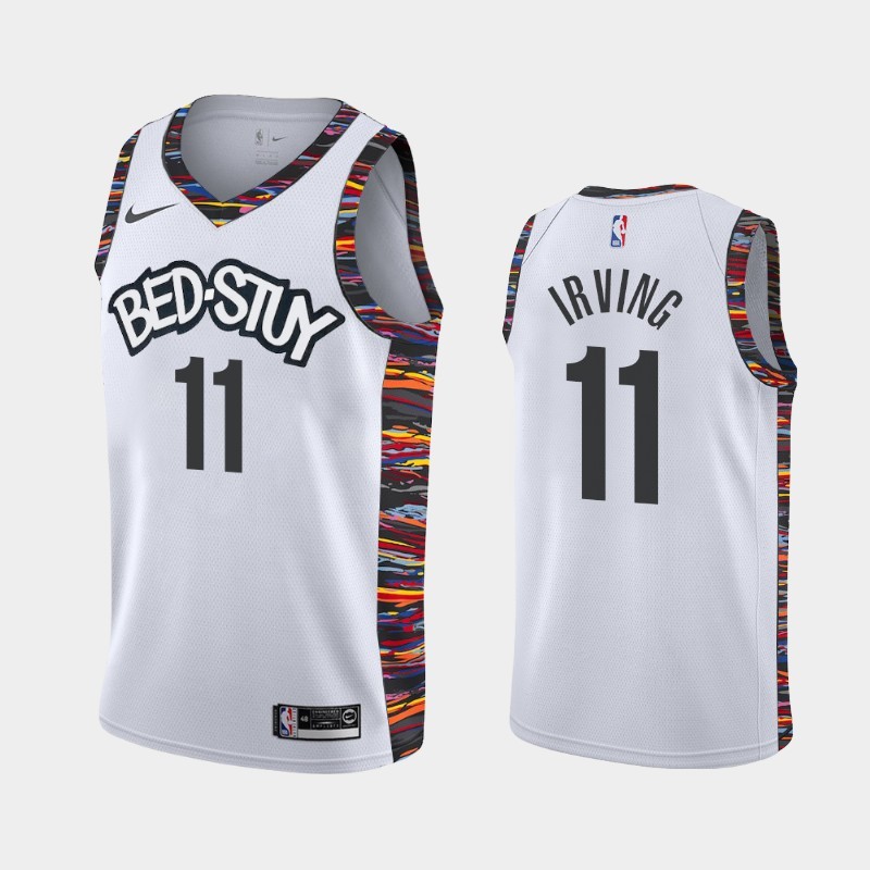 NBA Men New Brooklyn Nets White City #11 IRVING Jersey High Quality Name and Number Print - leoleo123123