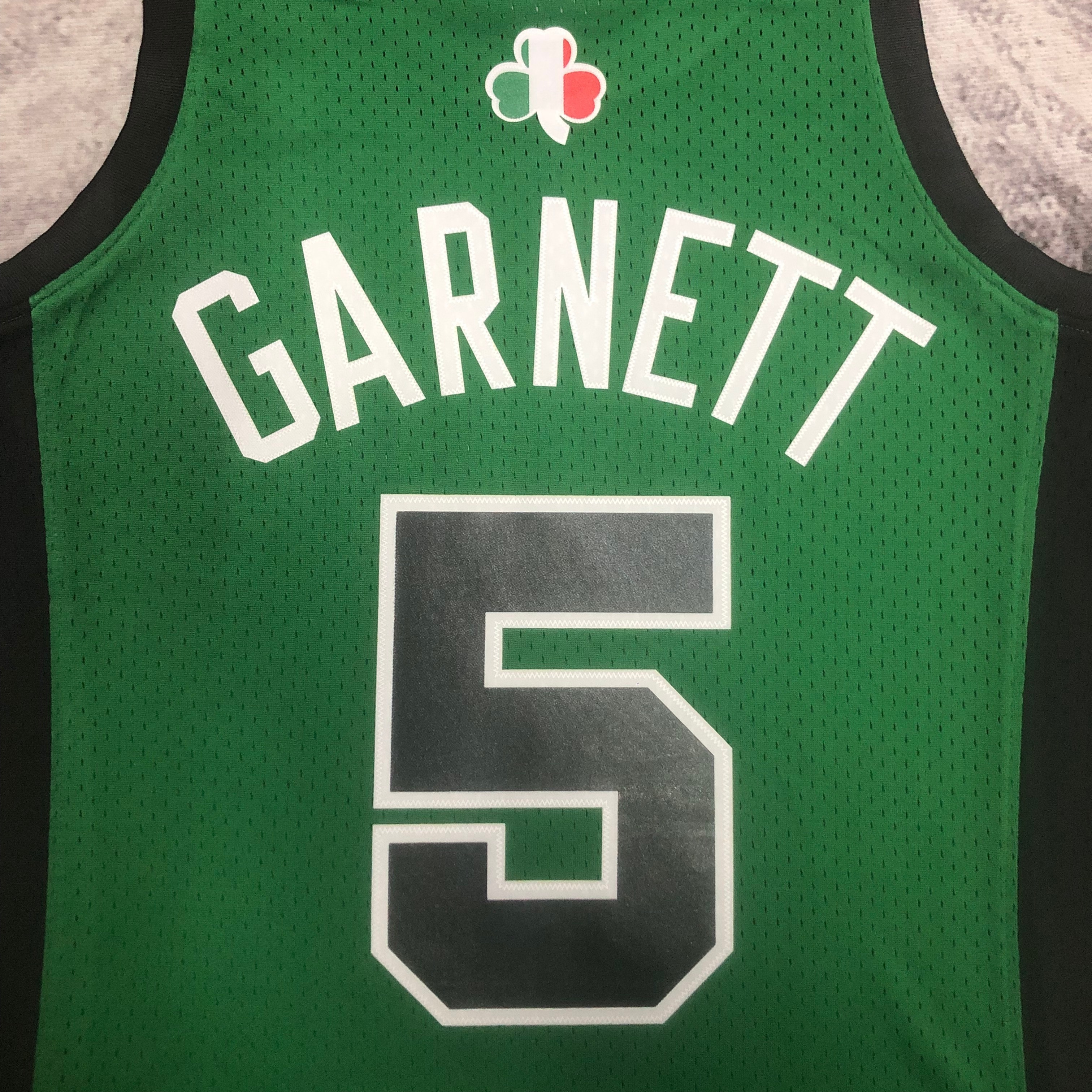 NBA Men Boston Celtics #5 Garnett Mitchell & Ness 2007/08 Italy Games Hardwood Classics Swingman Jersey - leoleo123123