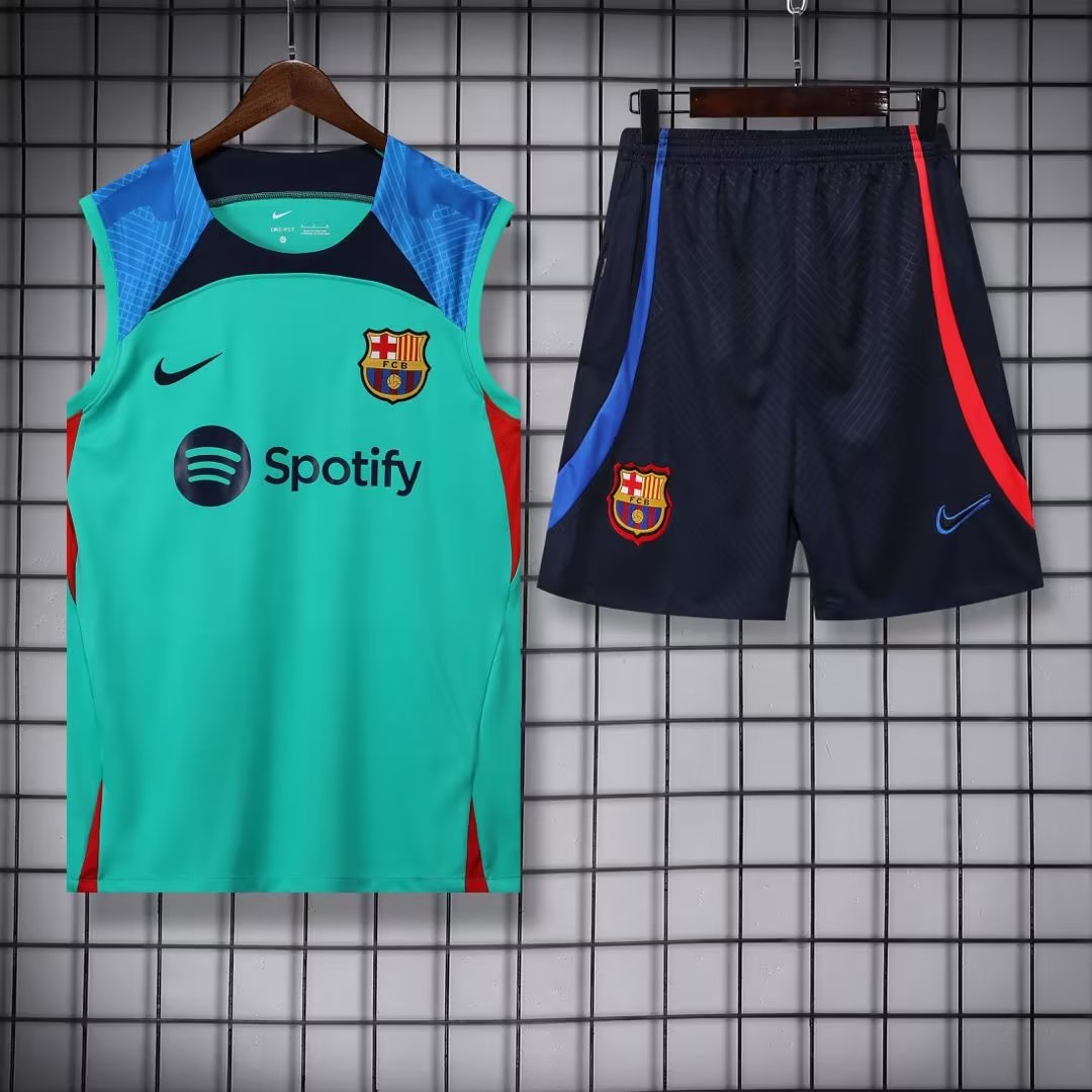22/23 Barcelona Green Vest Training Tracksuit - leoleo123123