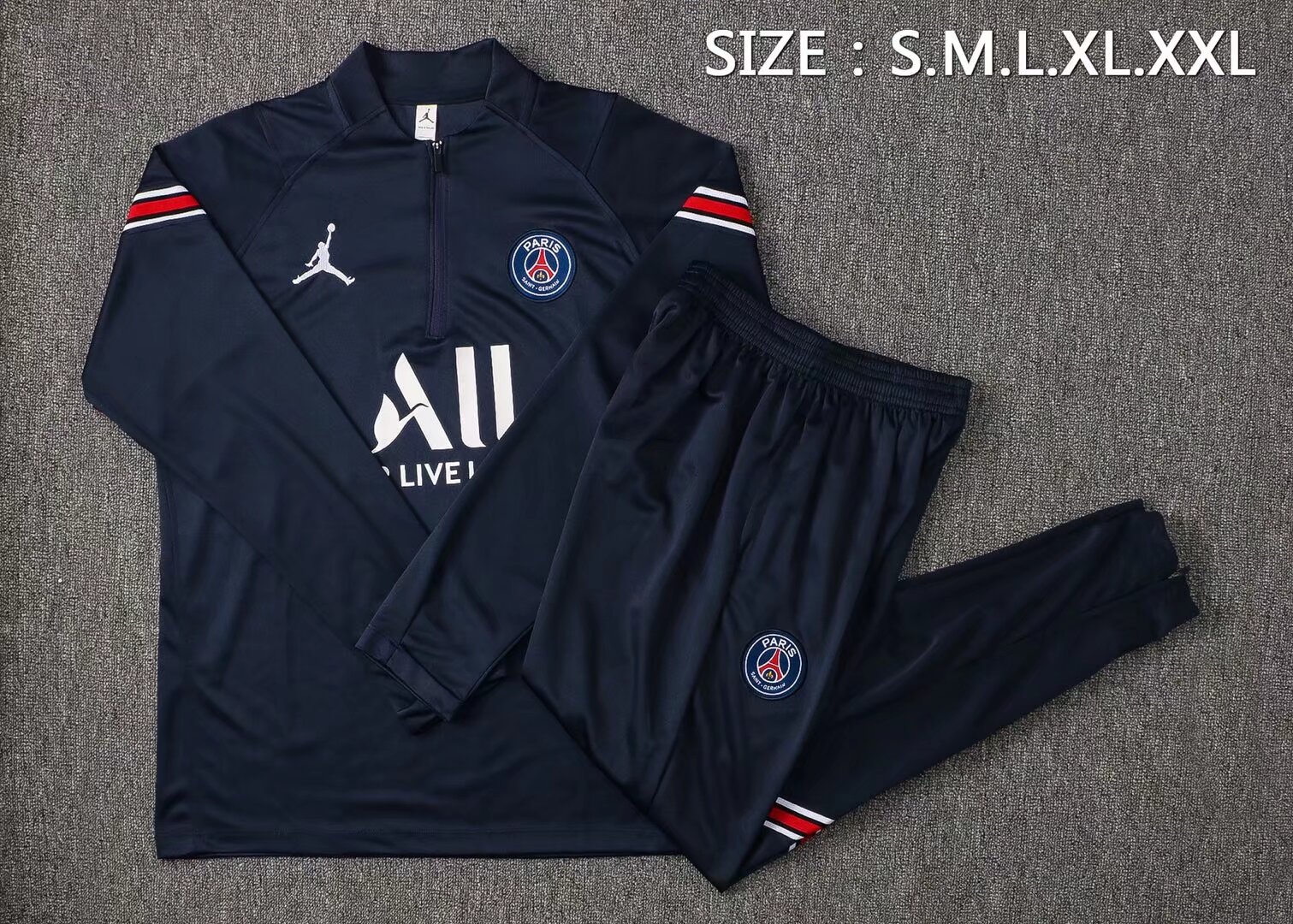 21/22 PSG Dark Blue Sweater Tracksuit Thai Quality - leoleo123123