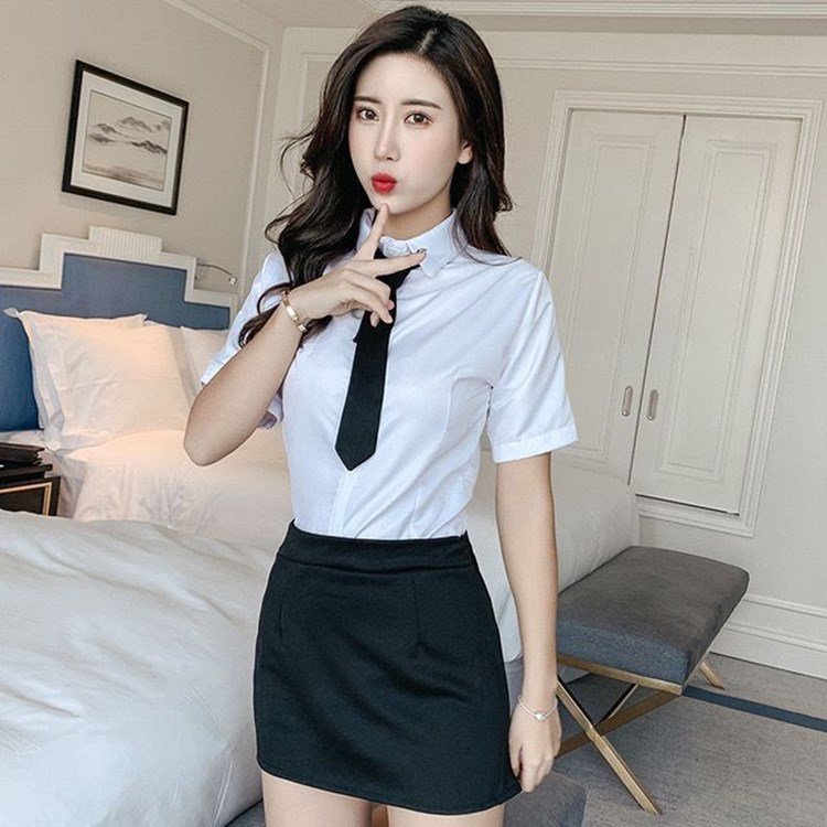 新品情趣内衣女秘书装学生制服性感白衣黑裙水手职业弹力套装代发 - leoleo123123