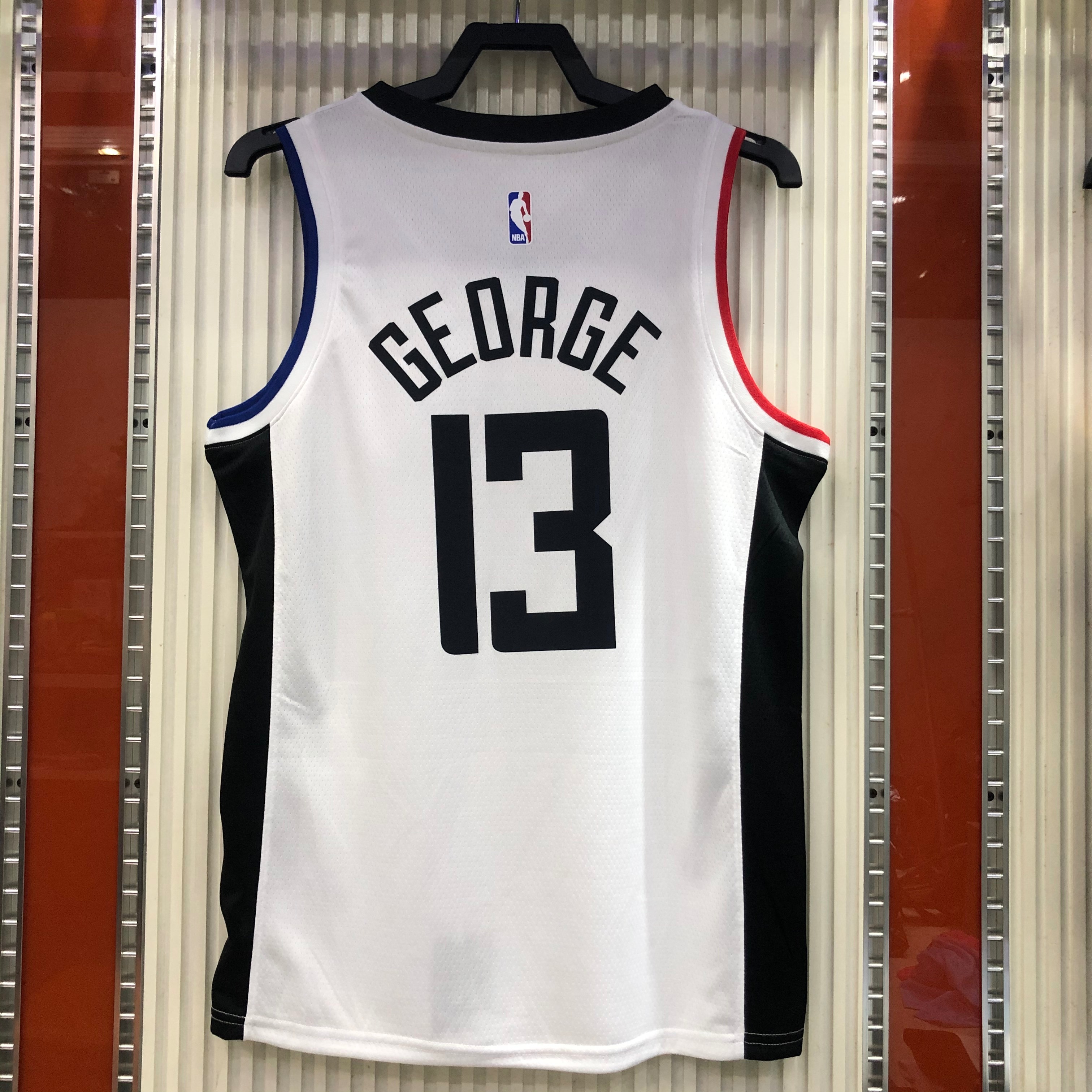 NBA Season 20-21 Men Los Angeles Clippers in Latin White City #13 GEORGE Jersey High Quality Name and Number Print - leoleo123123