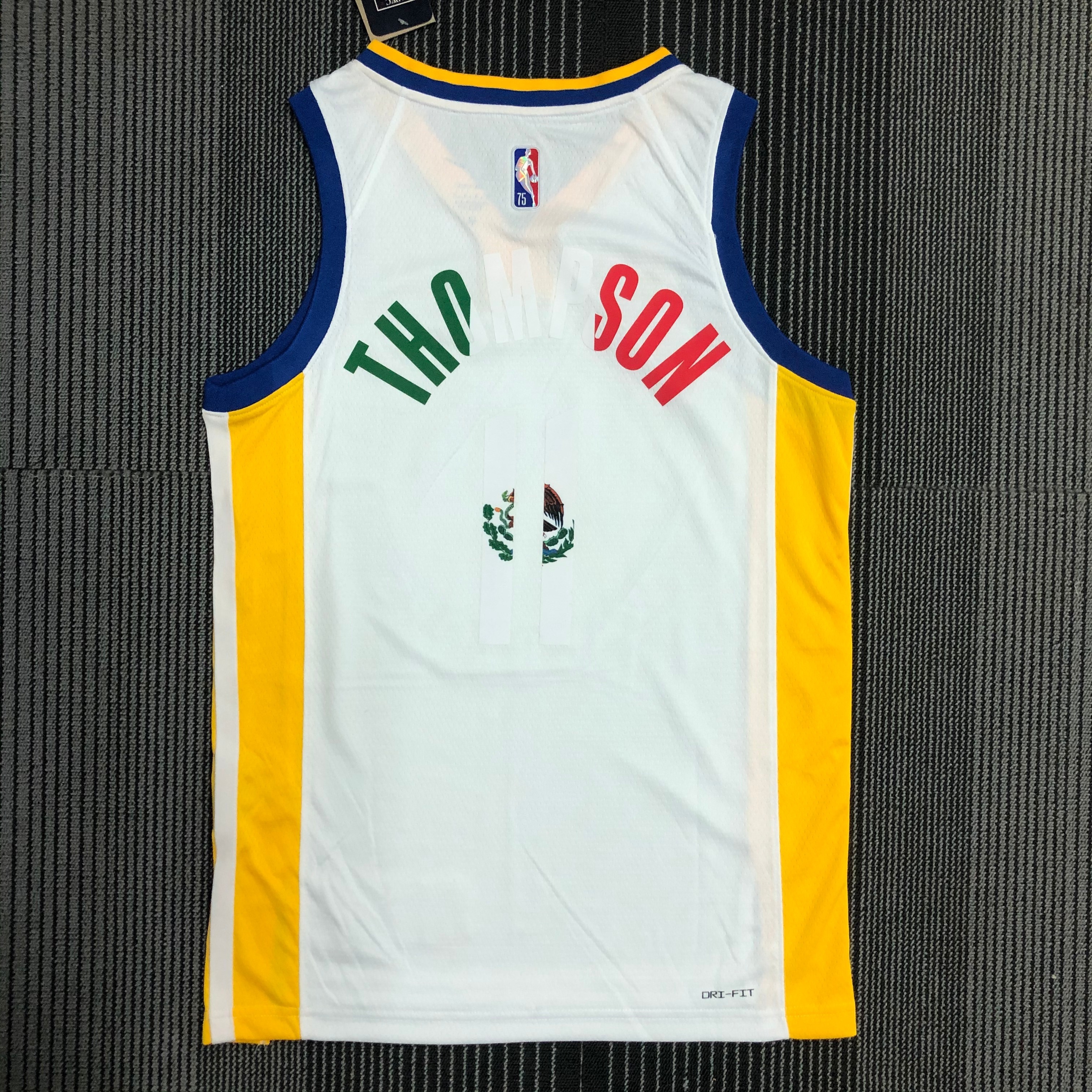NBA Men 75th Anniversary Season 2022 Golden State Warriors Mexico Version White #11 THOMPSON Jersey High Quality Name and Number Print - leoleo123123