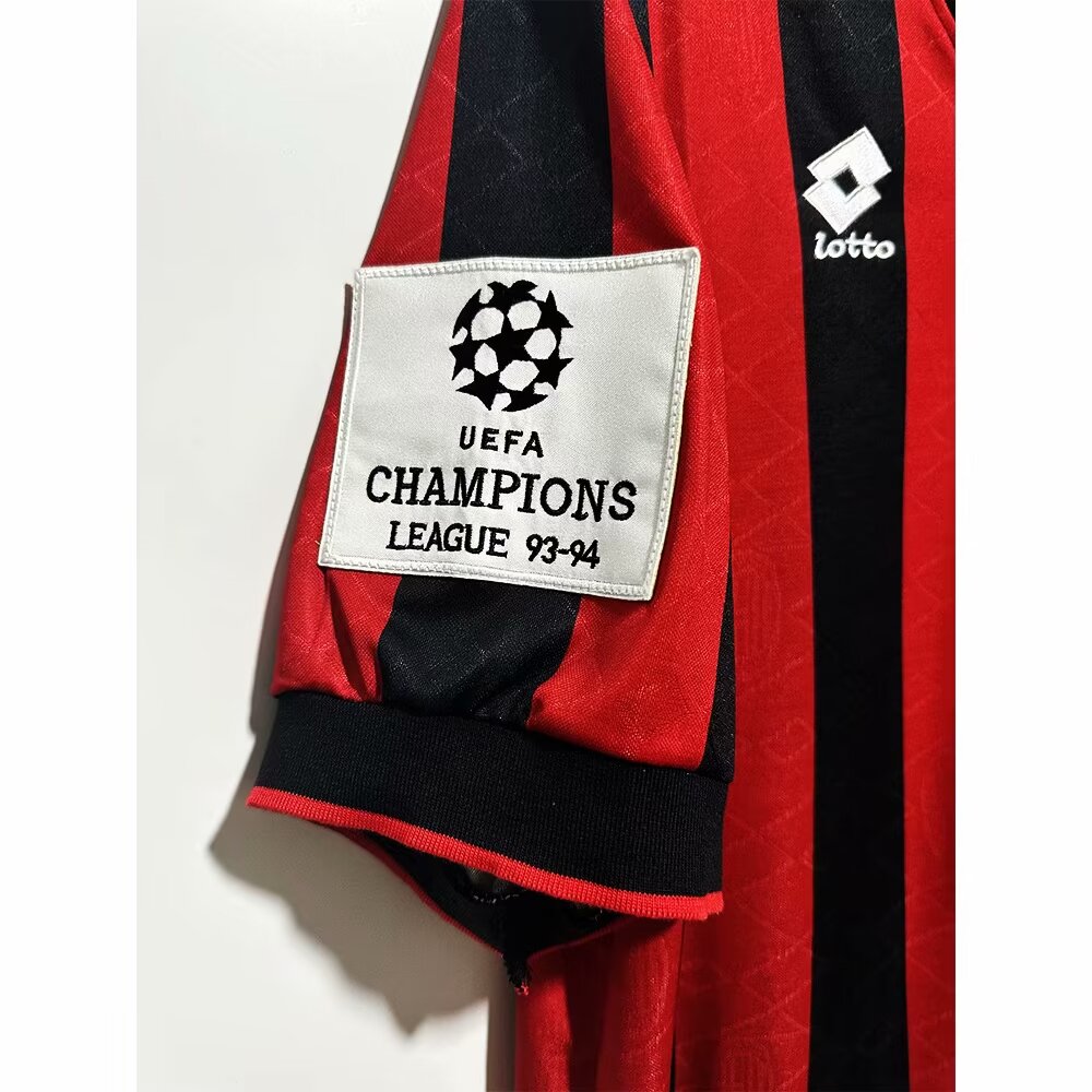 93/94 AC Milan Home Retro Jersey With Champions Patch - leoleo123123