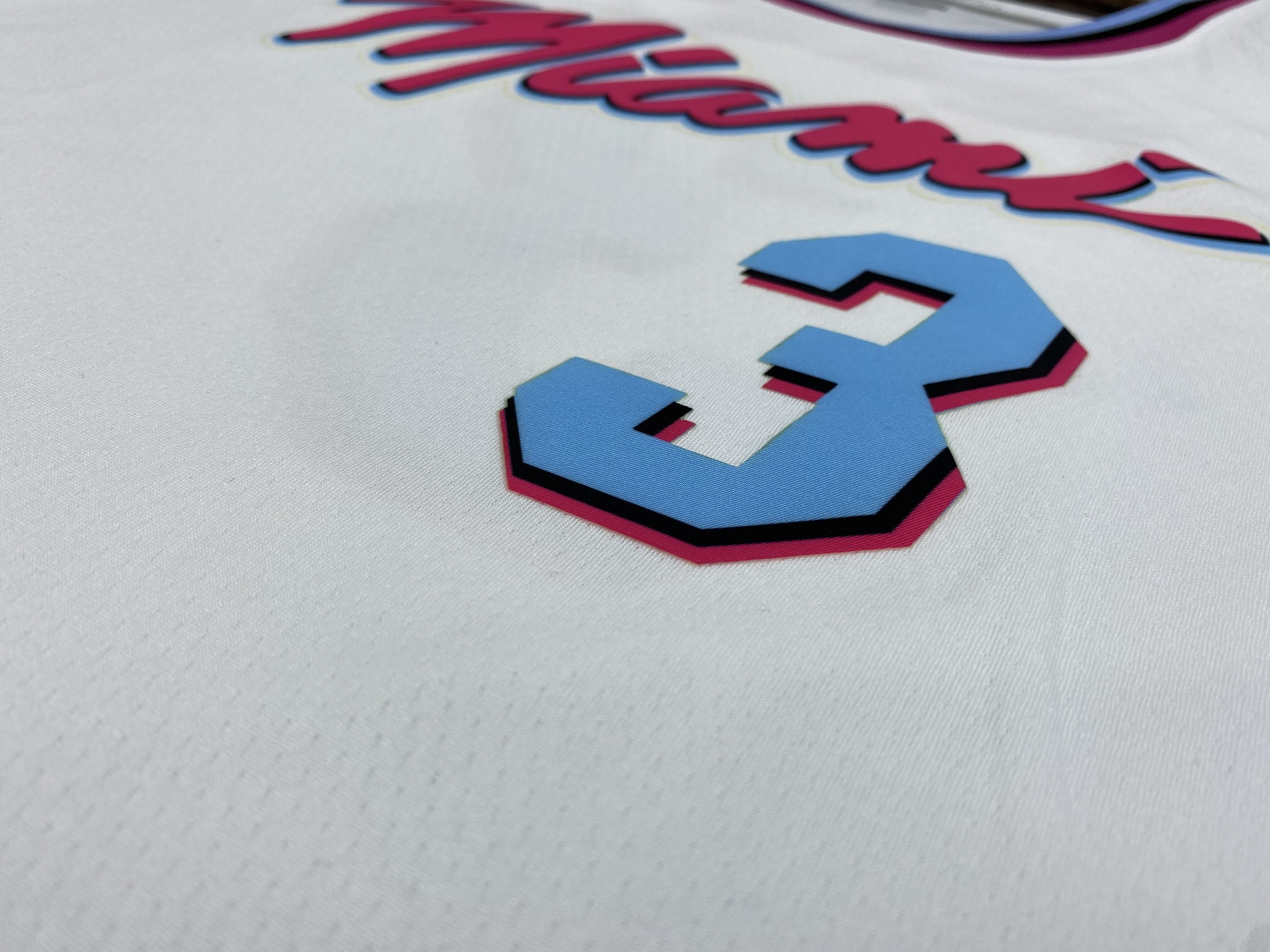 NBA Men Miami Heat White City #3 WADE Jersey High Quality Name and Number Print - leoleo123123