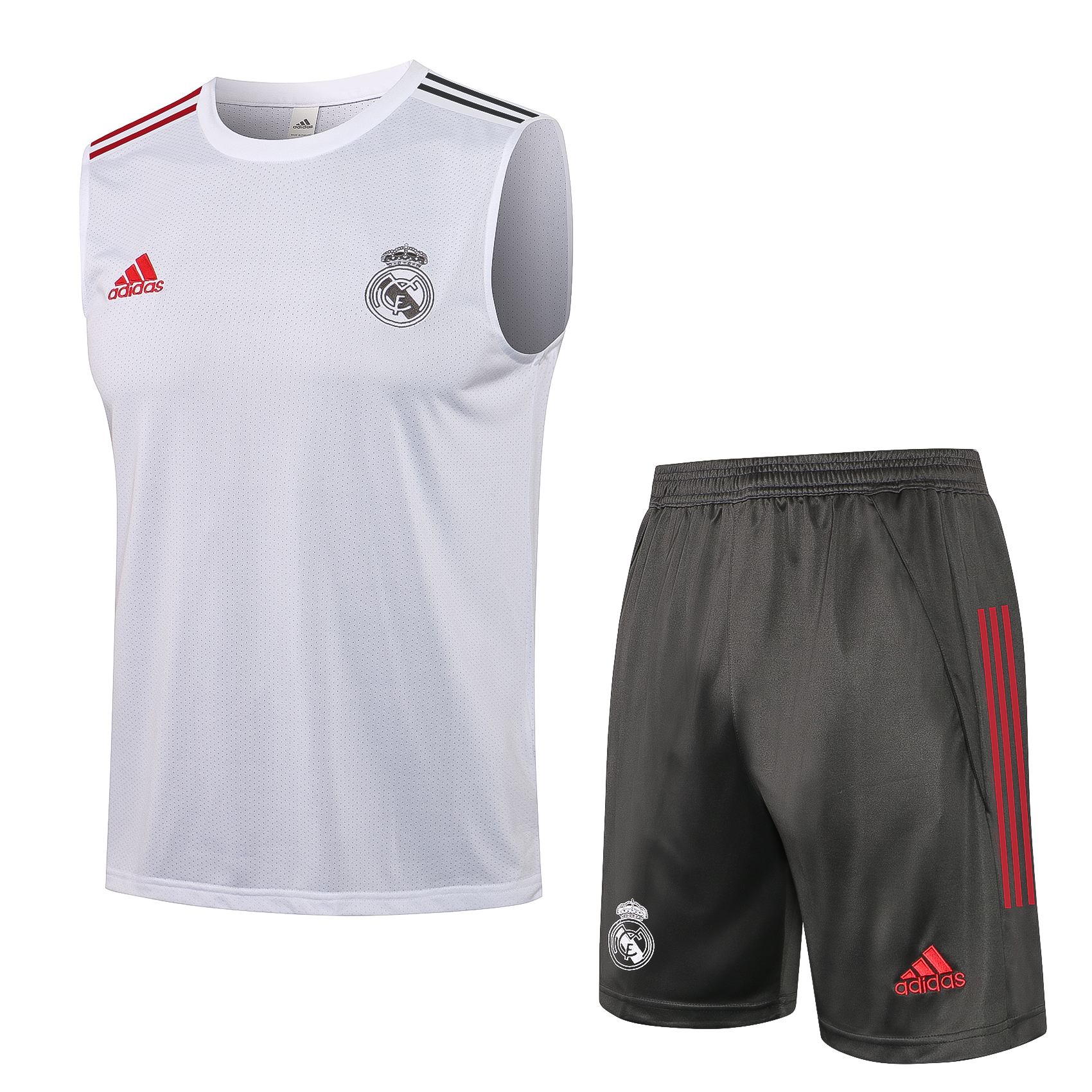 21/22 Real Madrid White Vest Training Set--Vest and Short Pant Training Tracksuit - leoleo123123