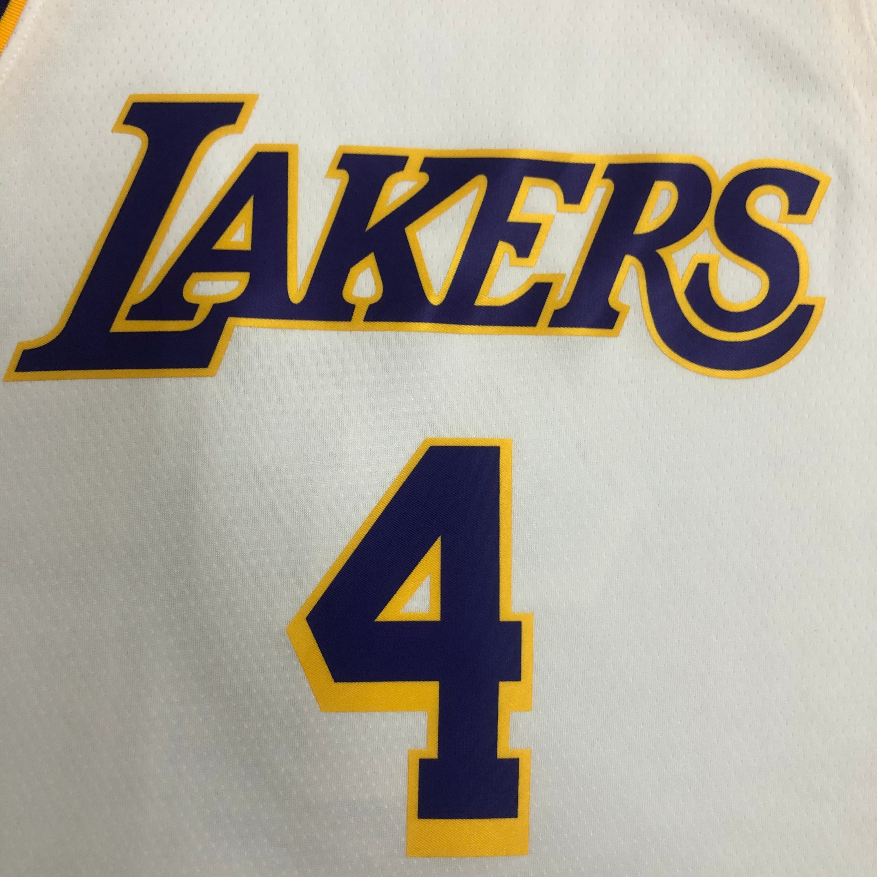 NBA Men Los Angeles Lakers #4 RONDO Retro White Round Neck Jersey High Quality Name and Number Print - leoleo123123