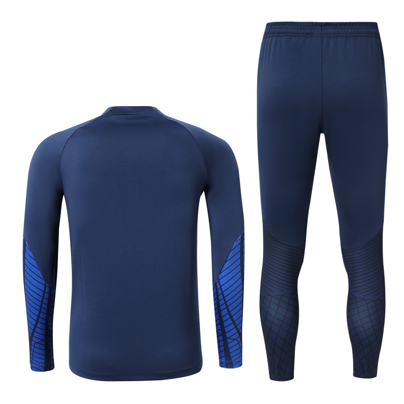22/23 France Blue with Zipper Sweater Tracksuit Thai Quality - leoleo123123