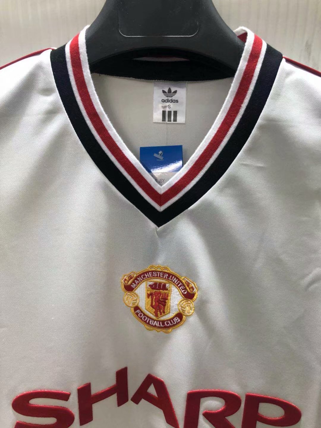1985 Man United Away White Retro Jersey - leoleo123123