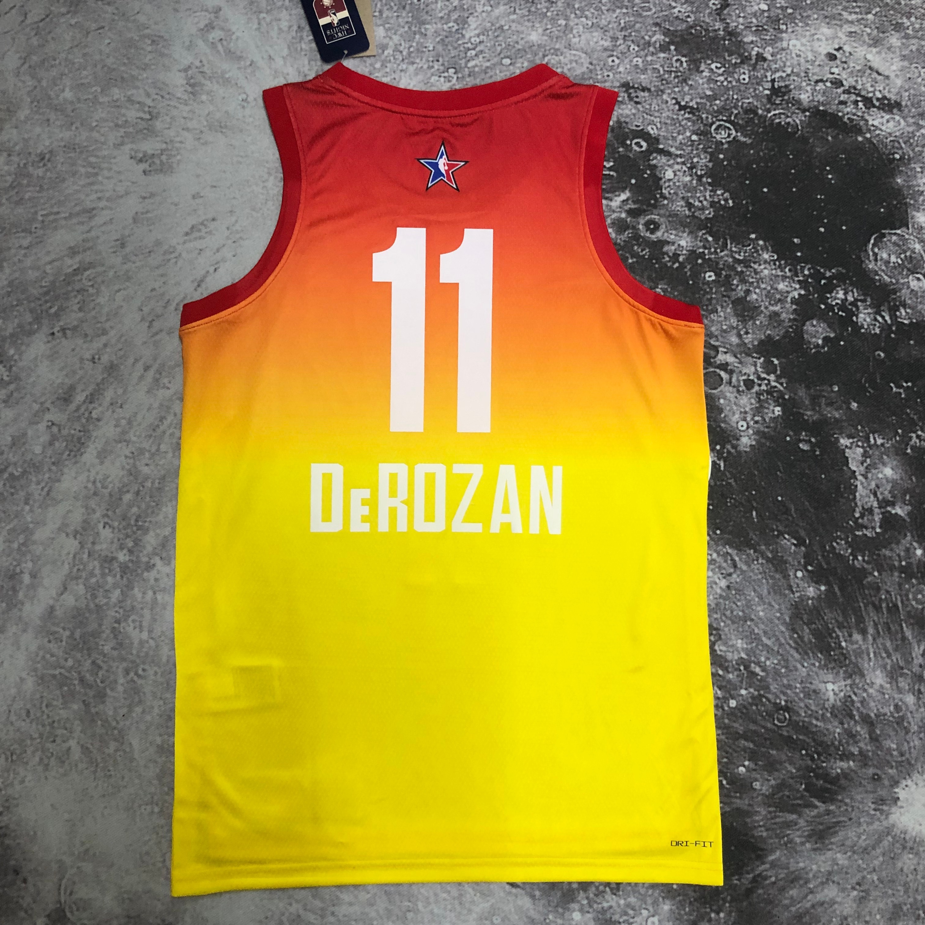 NBA Men 2023 Chicago Bulls All Stars Yellow #11 DEROZAN Jersey High Quality Name and Number Print - leoleo123123