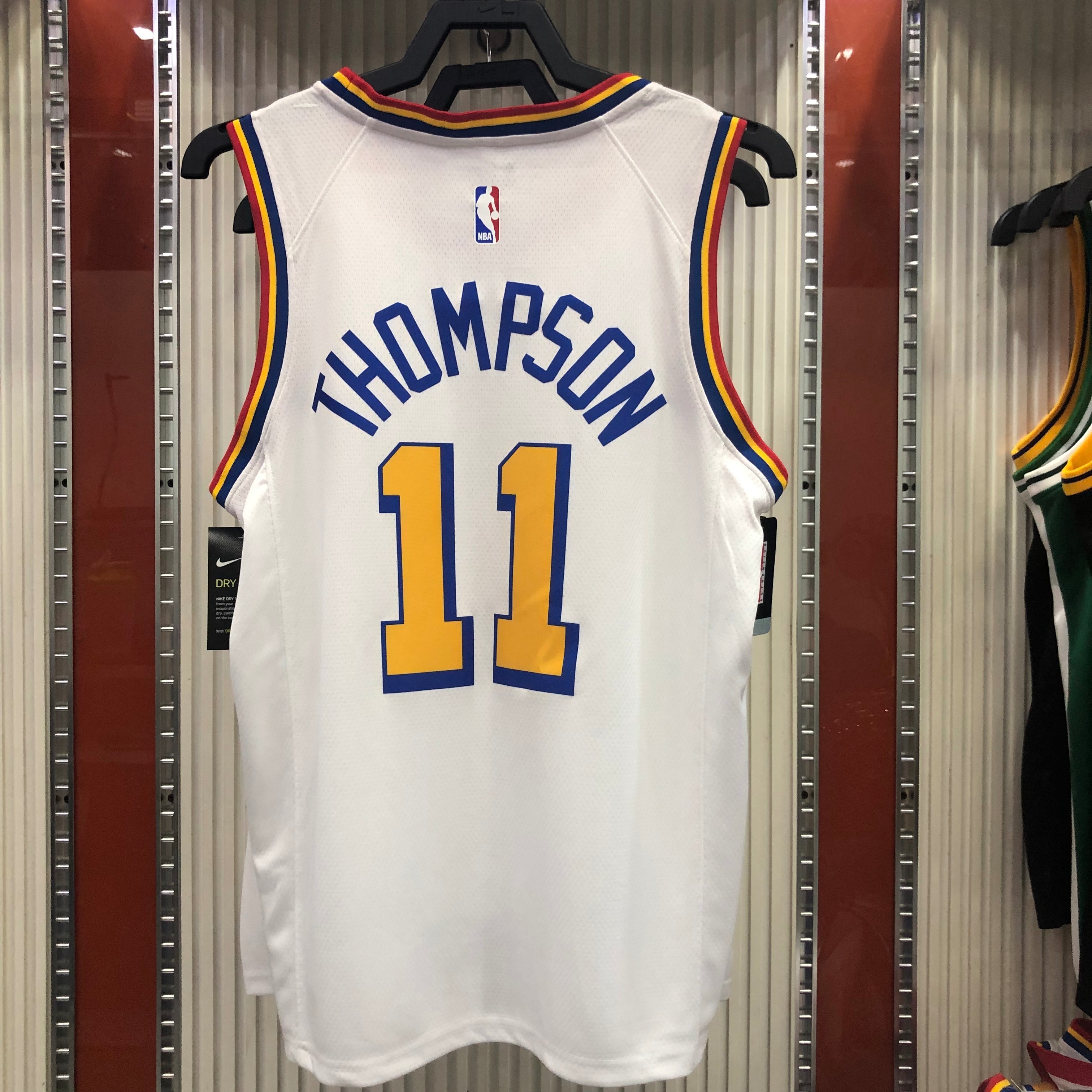 NBA Men Golden State Warriors New Model Retro White #11 THOMPSON Jersey High Quality Name and Number Print - leoleo123123