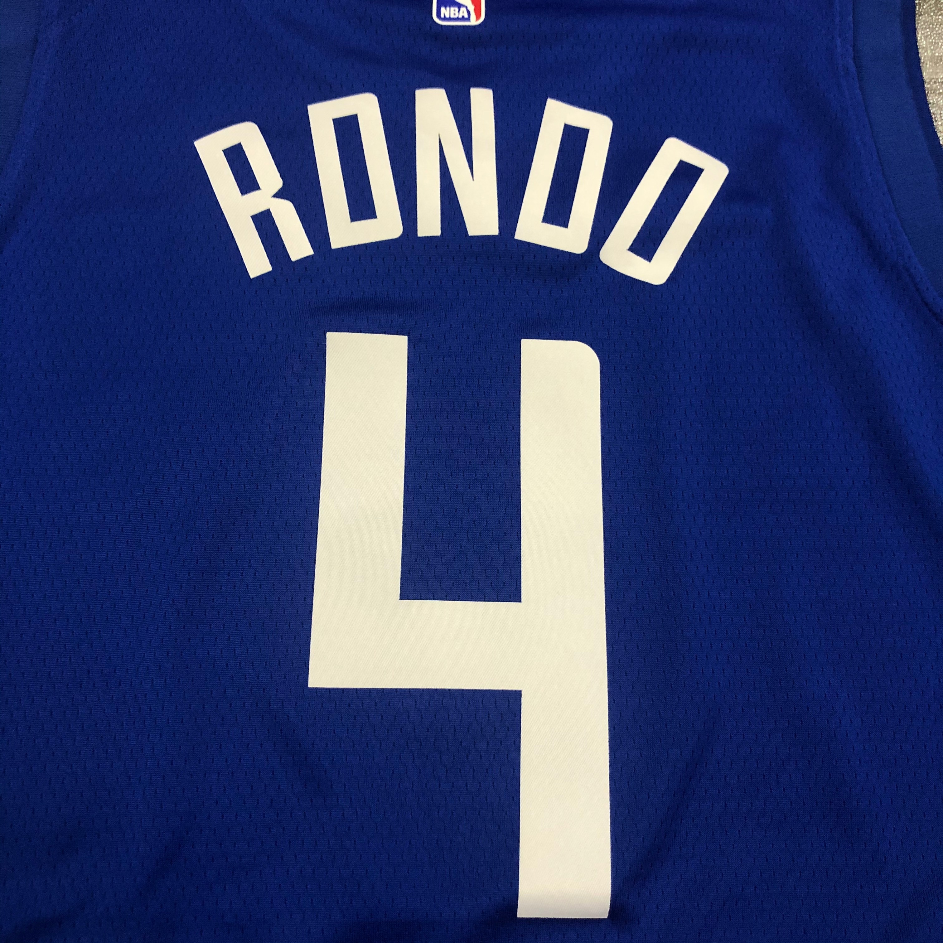 NBA Men Los Angeles Clippers Blue #4 RONDO Jersey High Quality Name and Number Print - leoleo123123