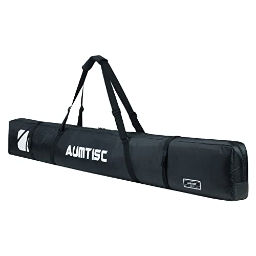 AUMTISC Single Ski Bag Travel Padded to Transport Skis Gear Pocket with Adjustable Handle 170 185 cm (2352) - leoleo123123