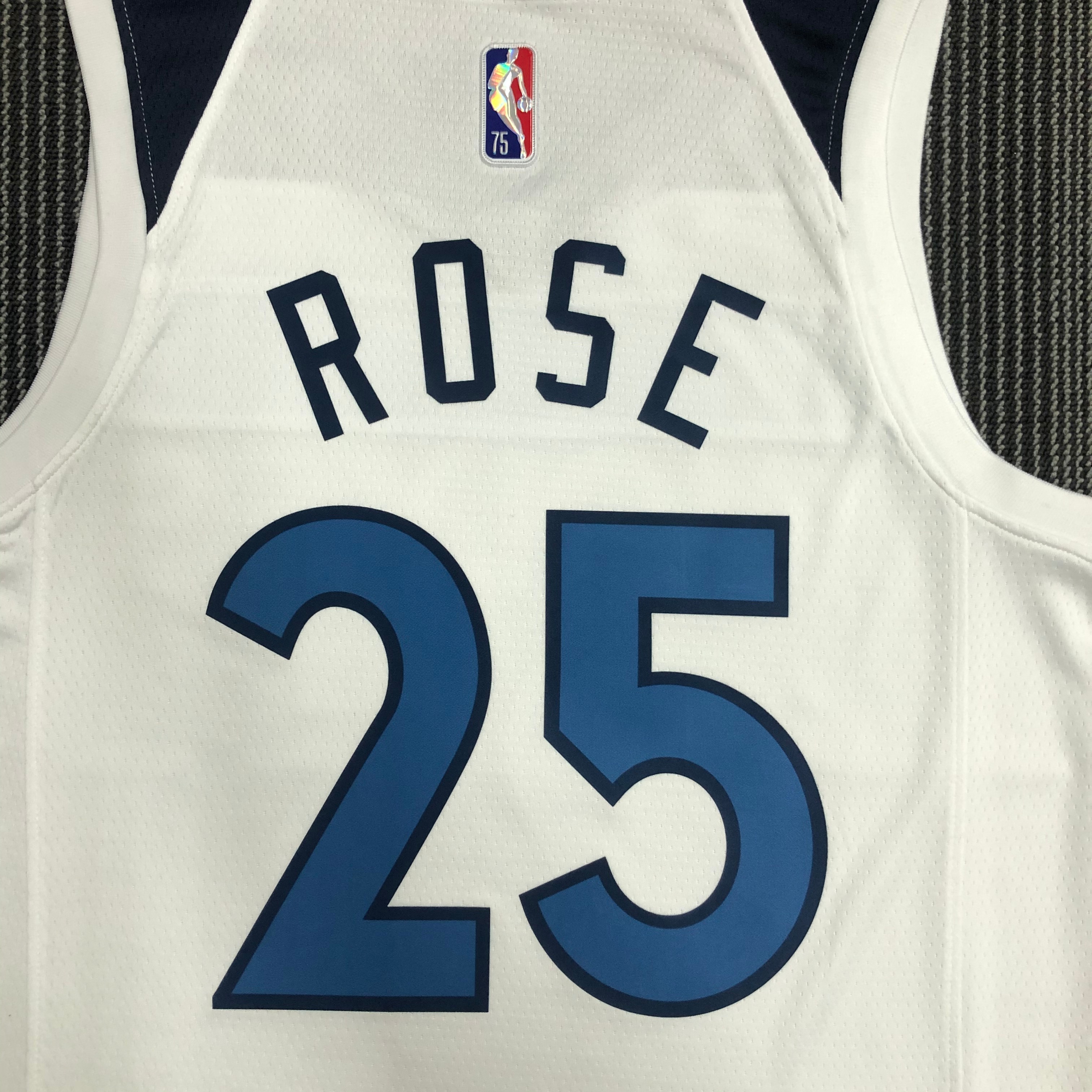 NBA Men 75th Anniversary Minnesota Timberwolves White #25 ROSE Jersey High Quality Name and Number Print - leoleo123123
